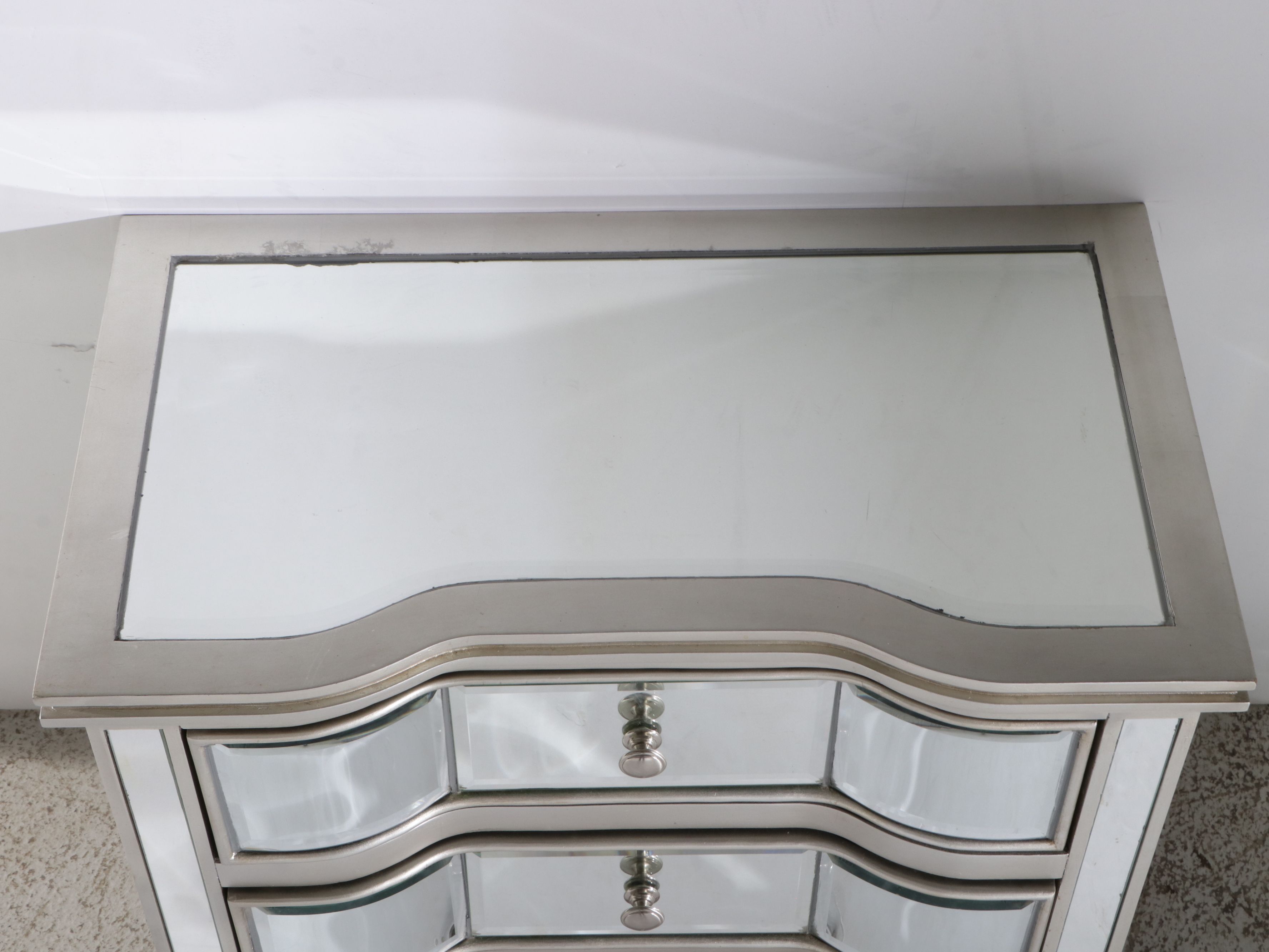 Contemporary Hollywood Regency Style Mirrored Accent Chest, 2013