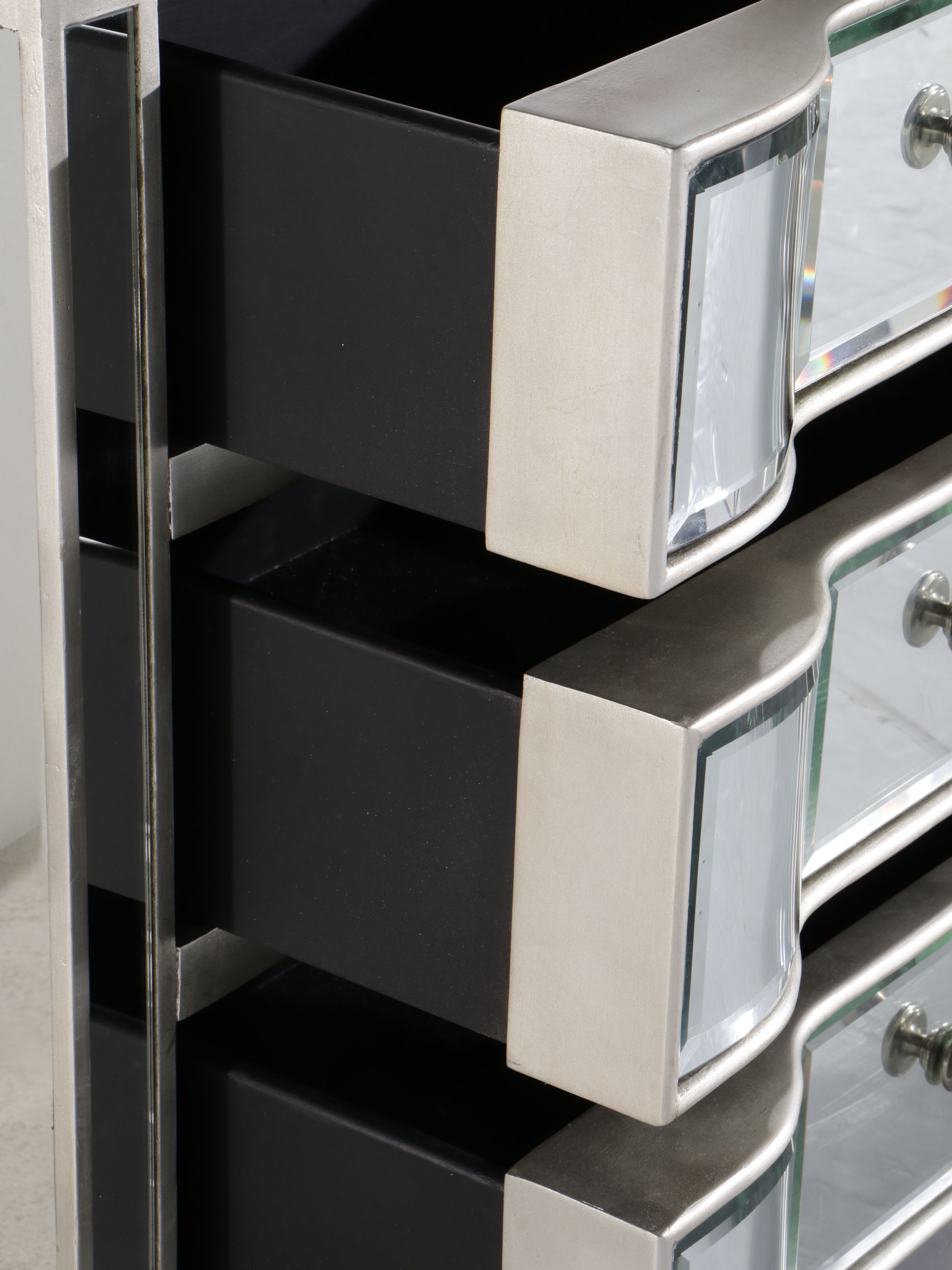 Contemporary Hollywood Regency Style Mirrored Accent Chest, 2013