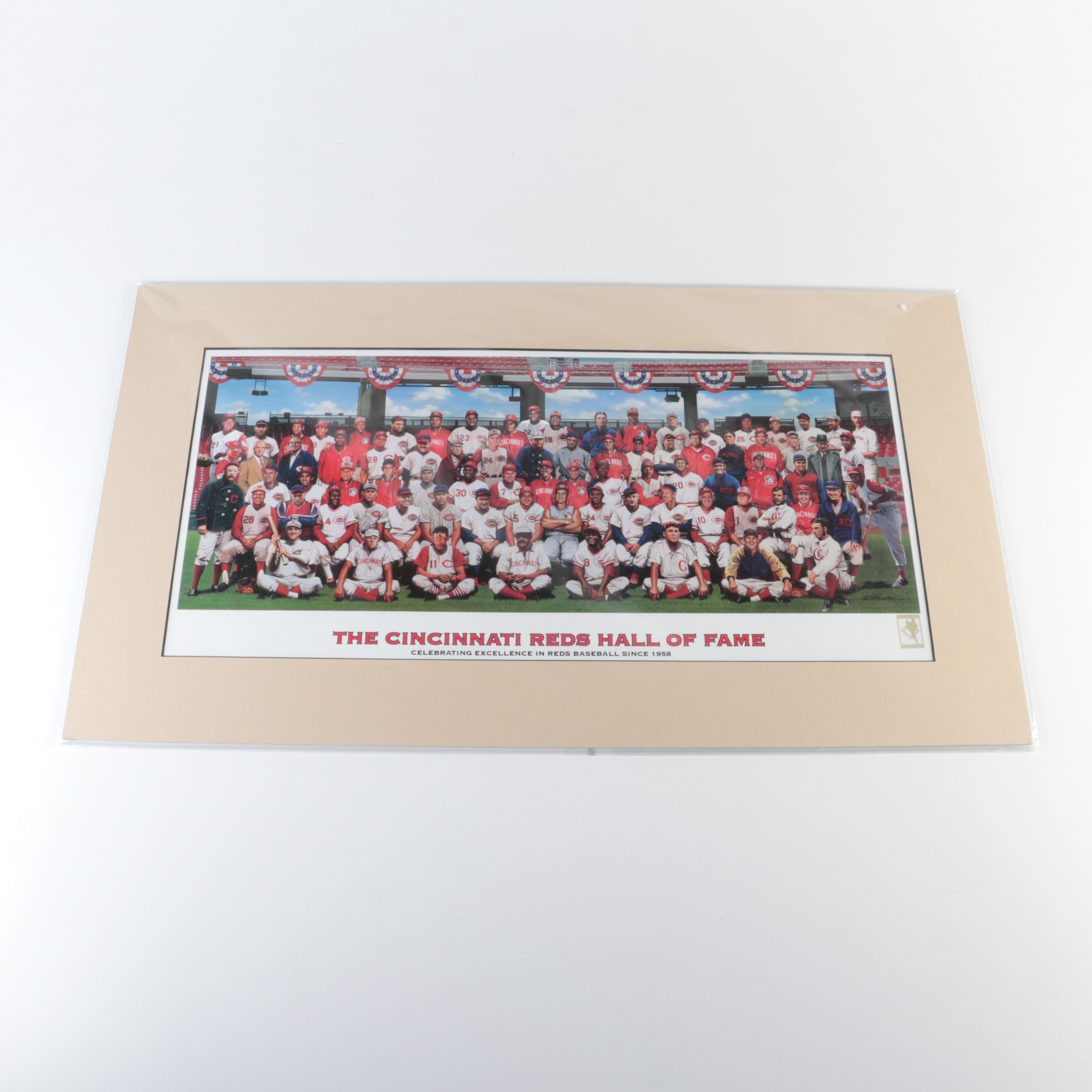 Cincinnati Reds Hall of Fame Matted Print and Pete Rose 4,192 Newspapers