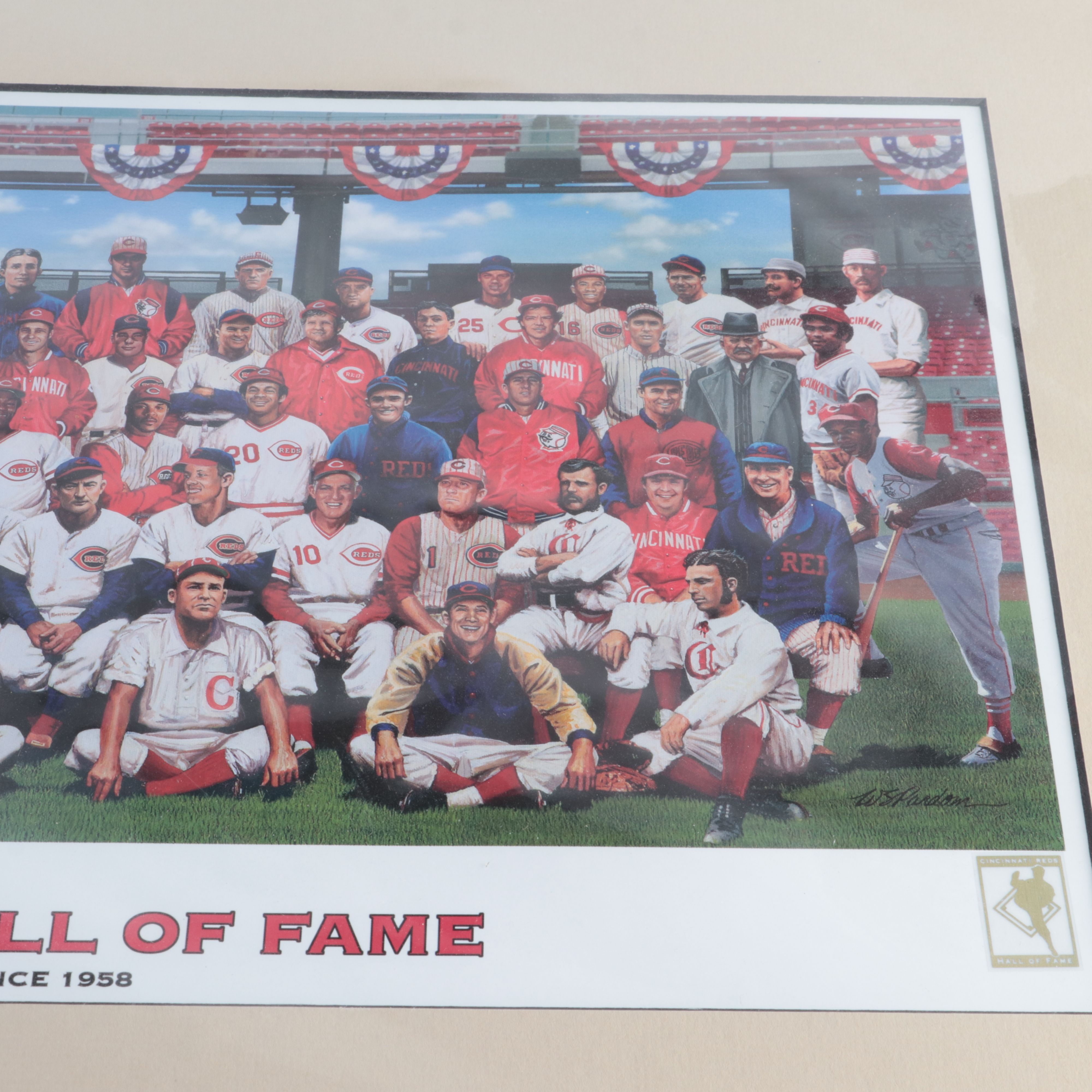 Cincinnati Reds Hall of Fame Matted Print and Pete Rose 4,192 Newspapers