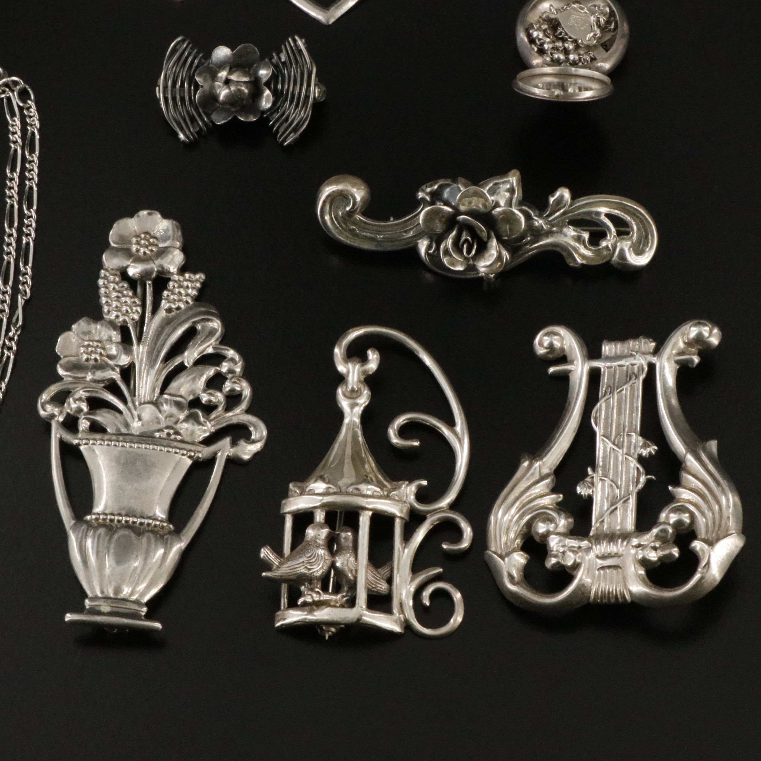 Gorham and Art Nouveau Featured in Sterling and 800 Silver Jewelry