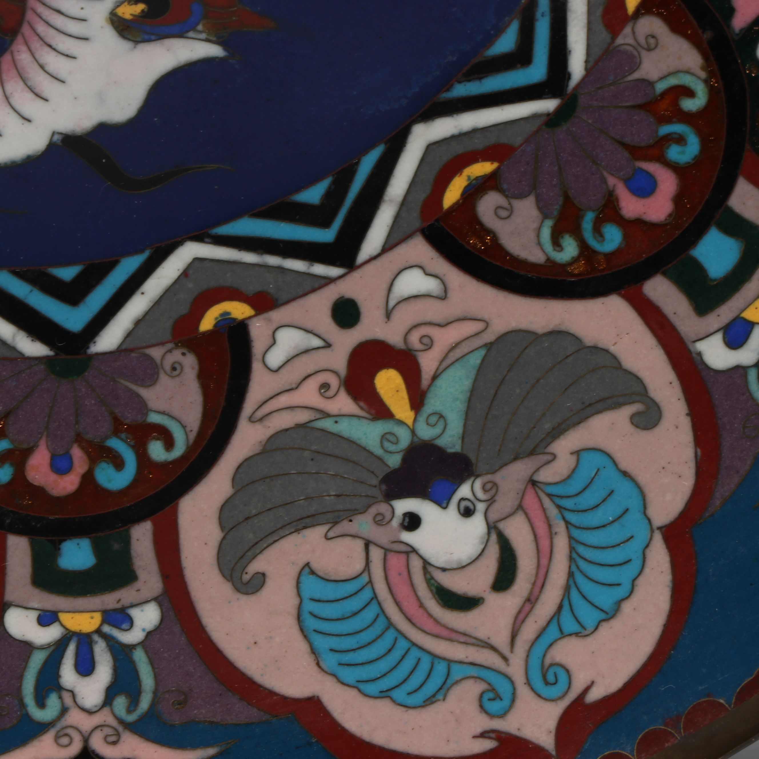 Japanese Cloisonné Phoenix Charger, Early 20th Century