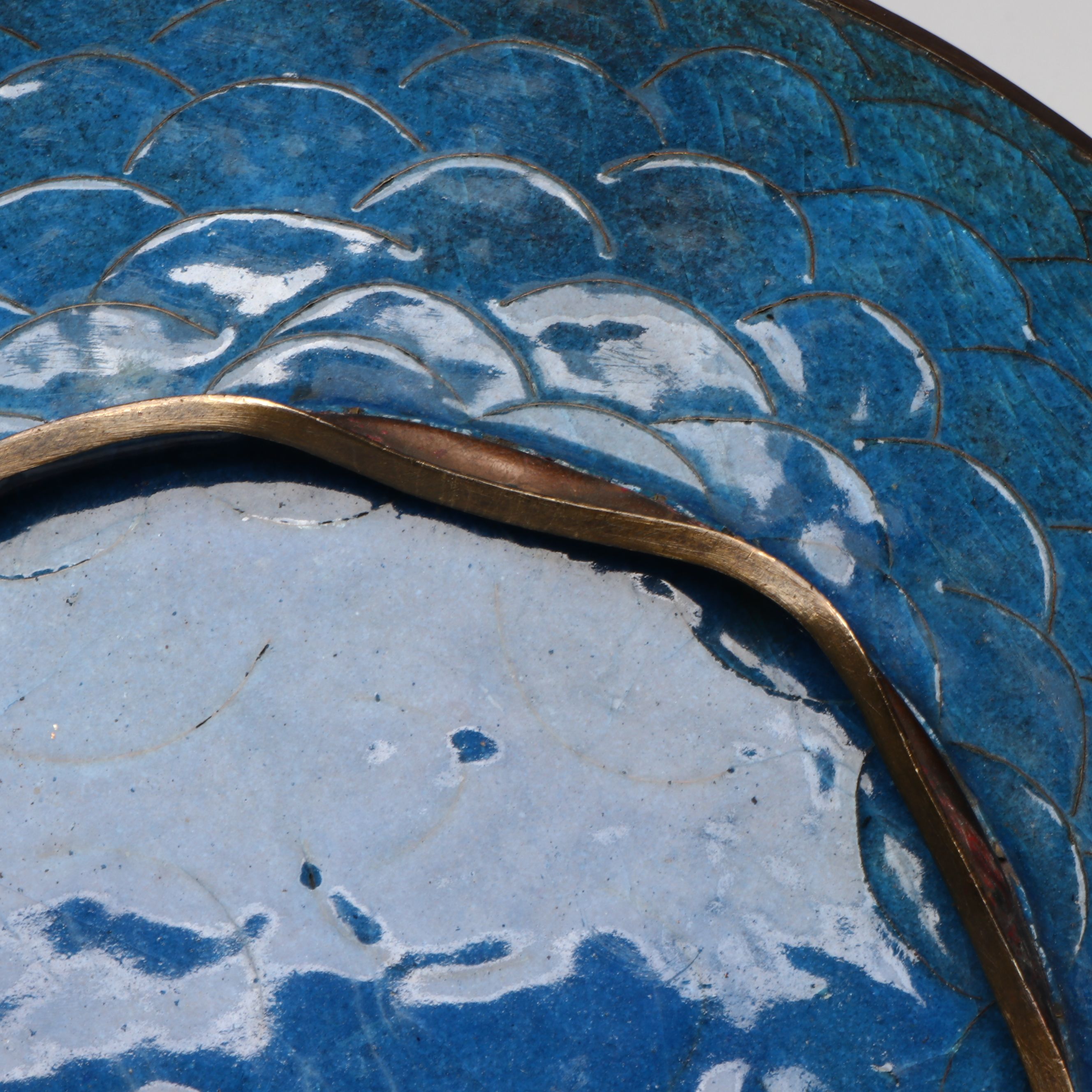 Japanese Cloisonné Phoenix Charger, Early 20th Century