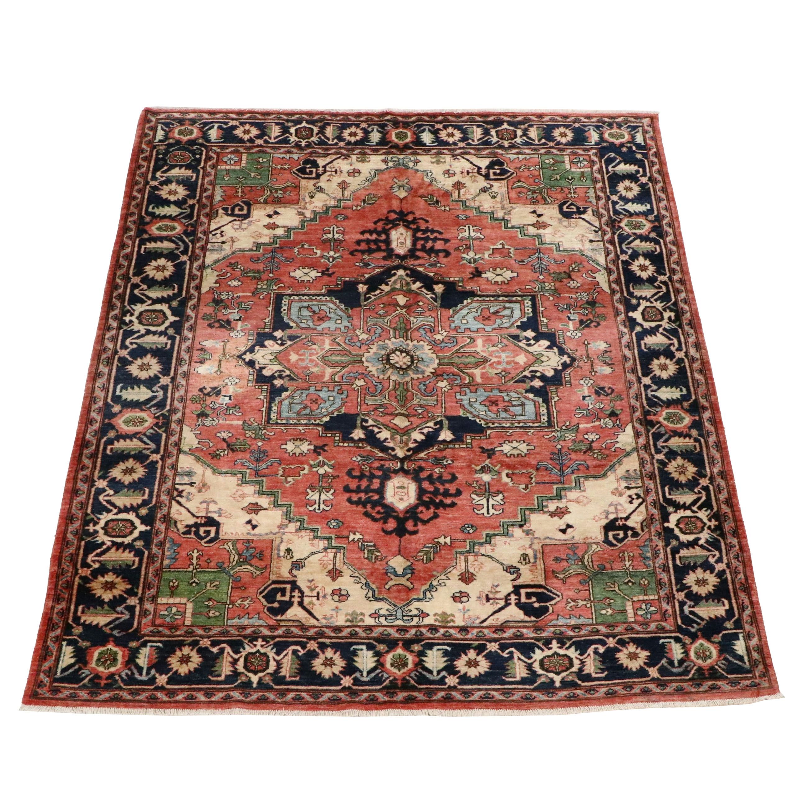 7'11 x 9'8 Hand-Knotted Persian Heriz Area Rug