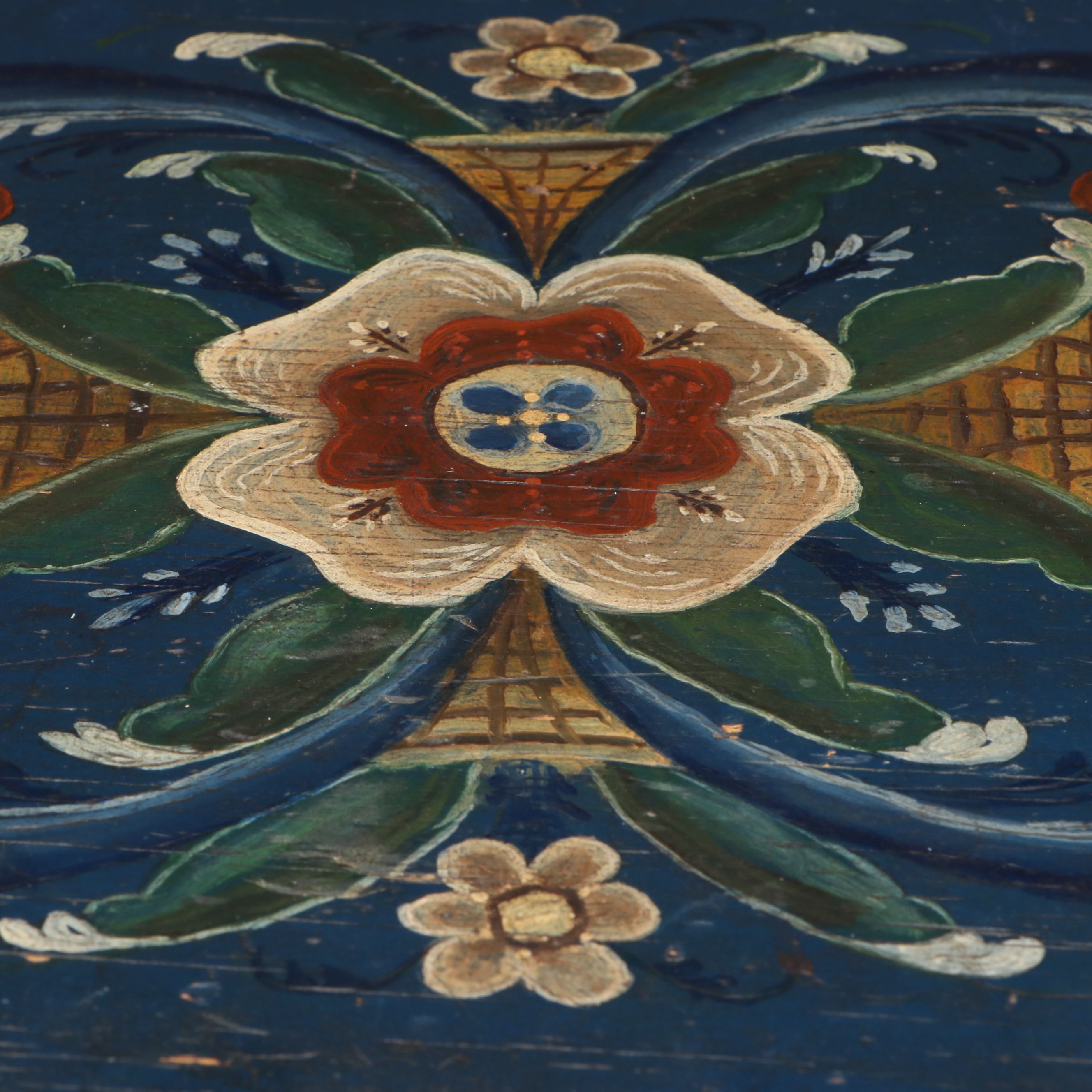 Rosemåling Wooden Dowry Chest, 1881