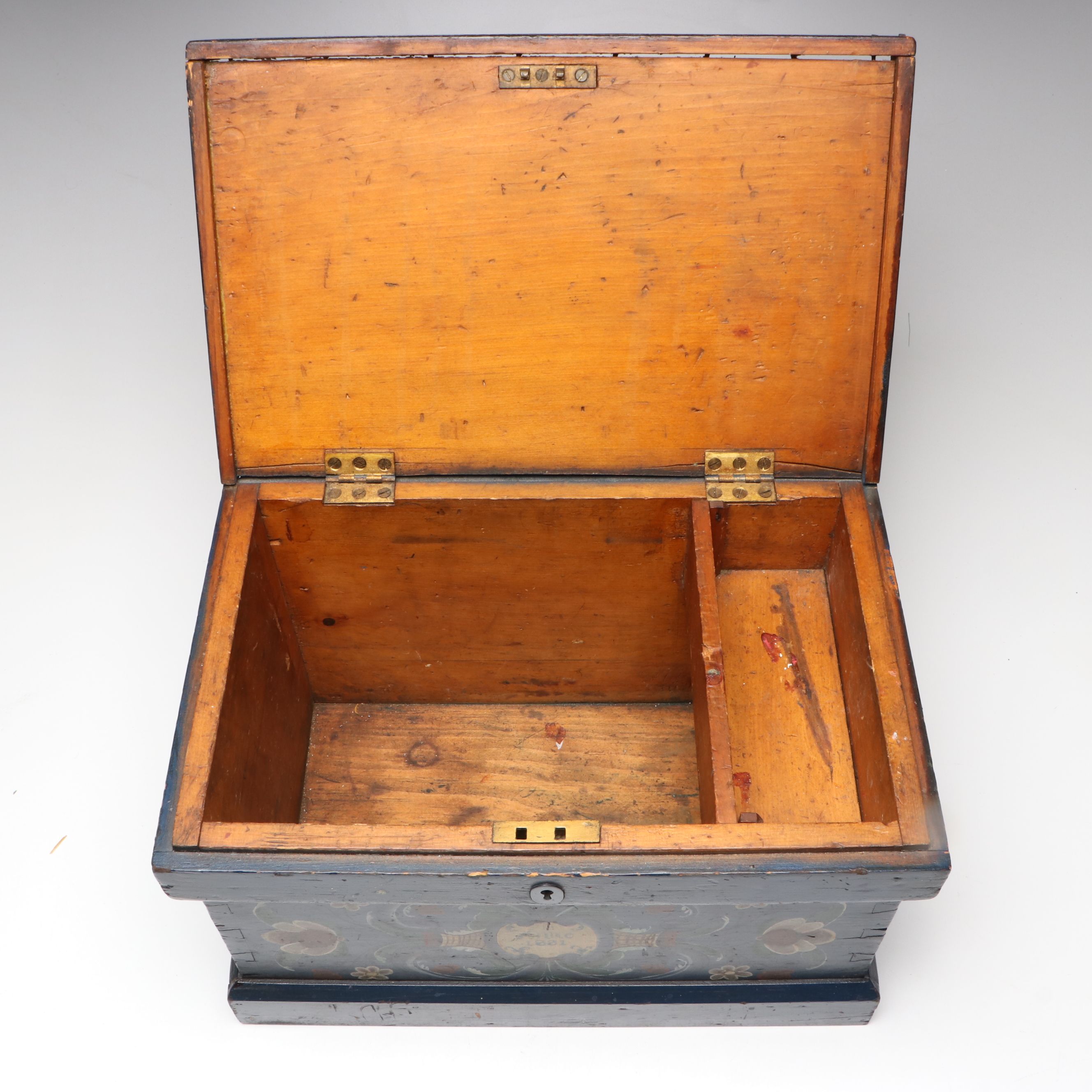 Rosemåling Wooden Dowry Chest, 1881