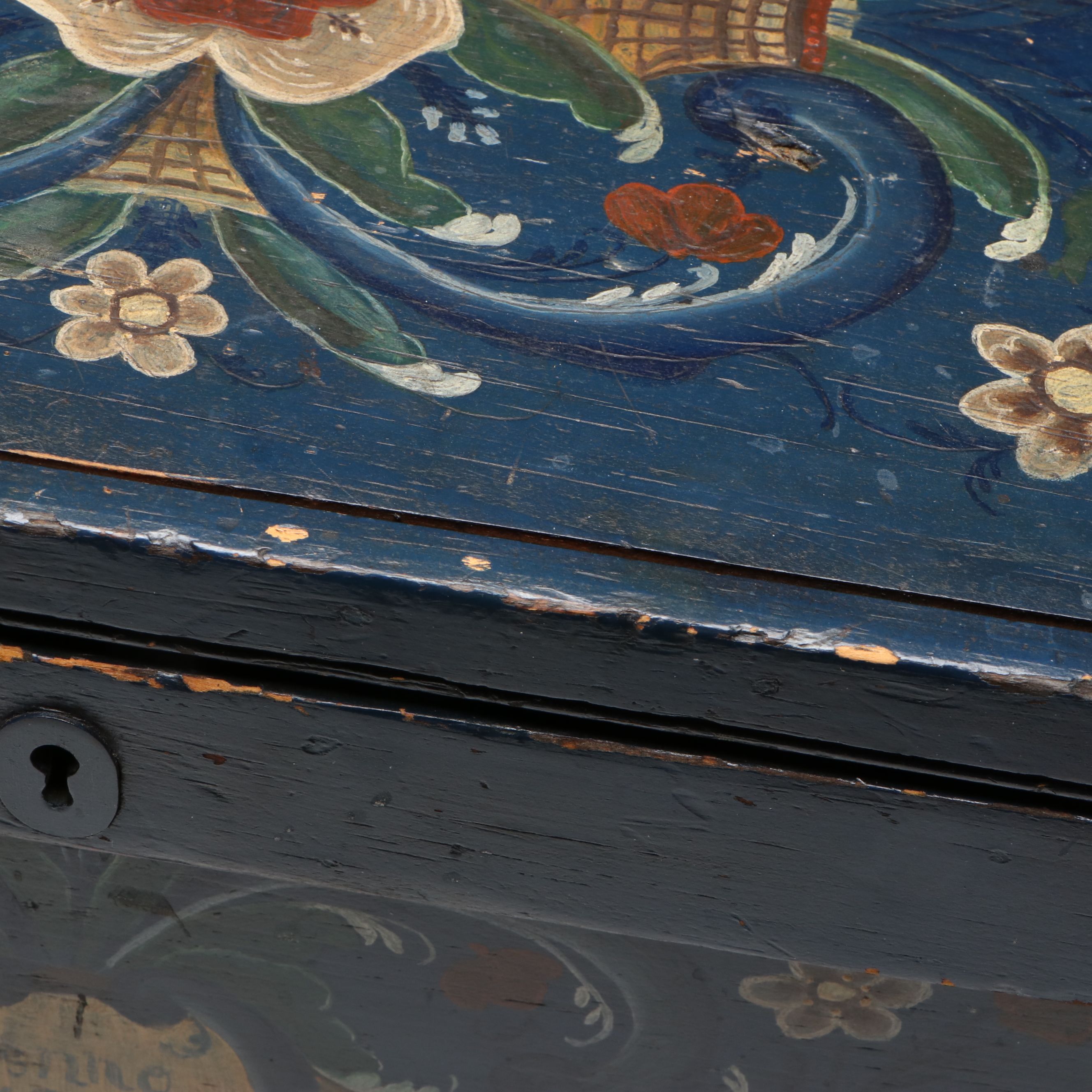 Rosemåling Wooden Dowry Chest, 1881