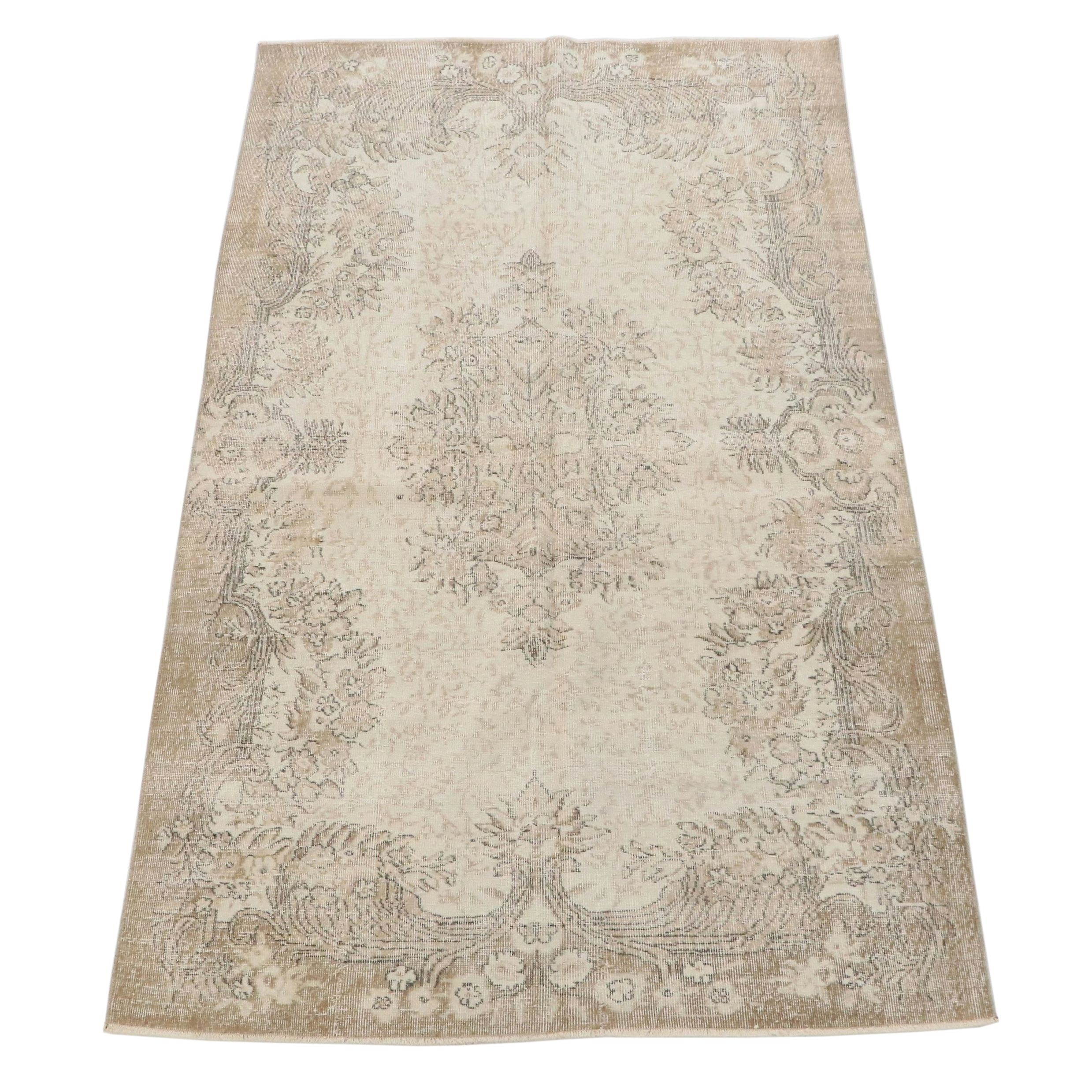 5'3 x 9'1 Hand-Knotted Turkish Oushak Area Rug