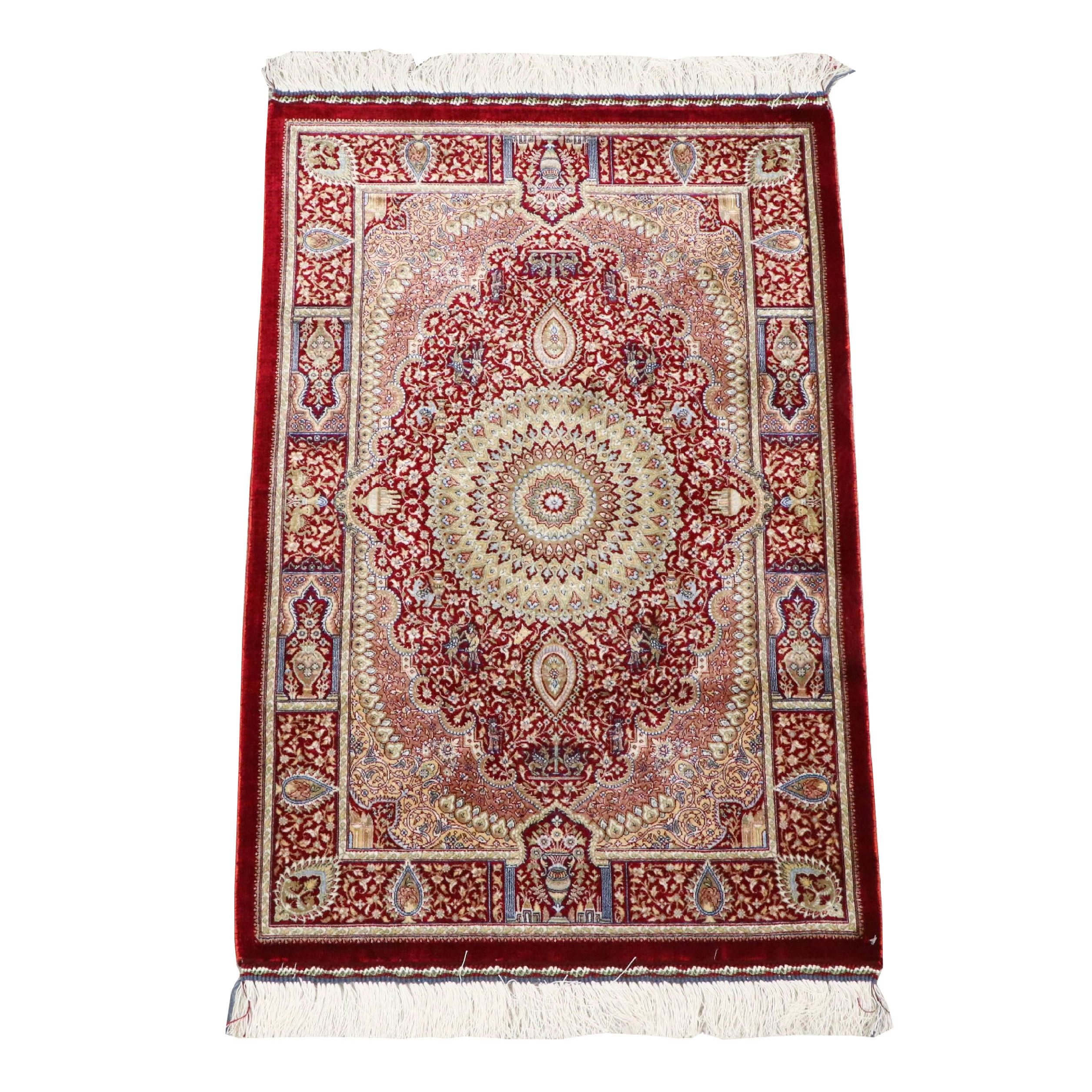 2' x 3'5 Machine Made Sino-Persian Qom Accent Rug