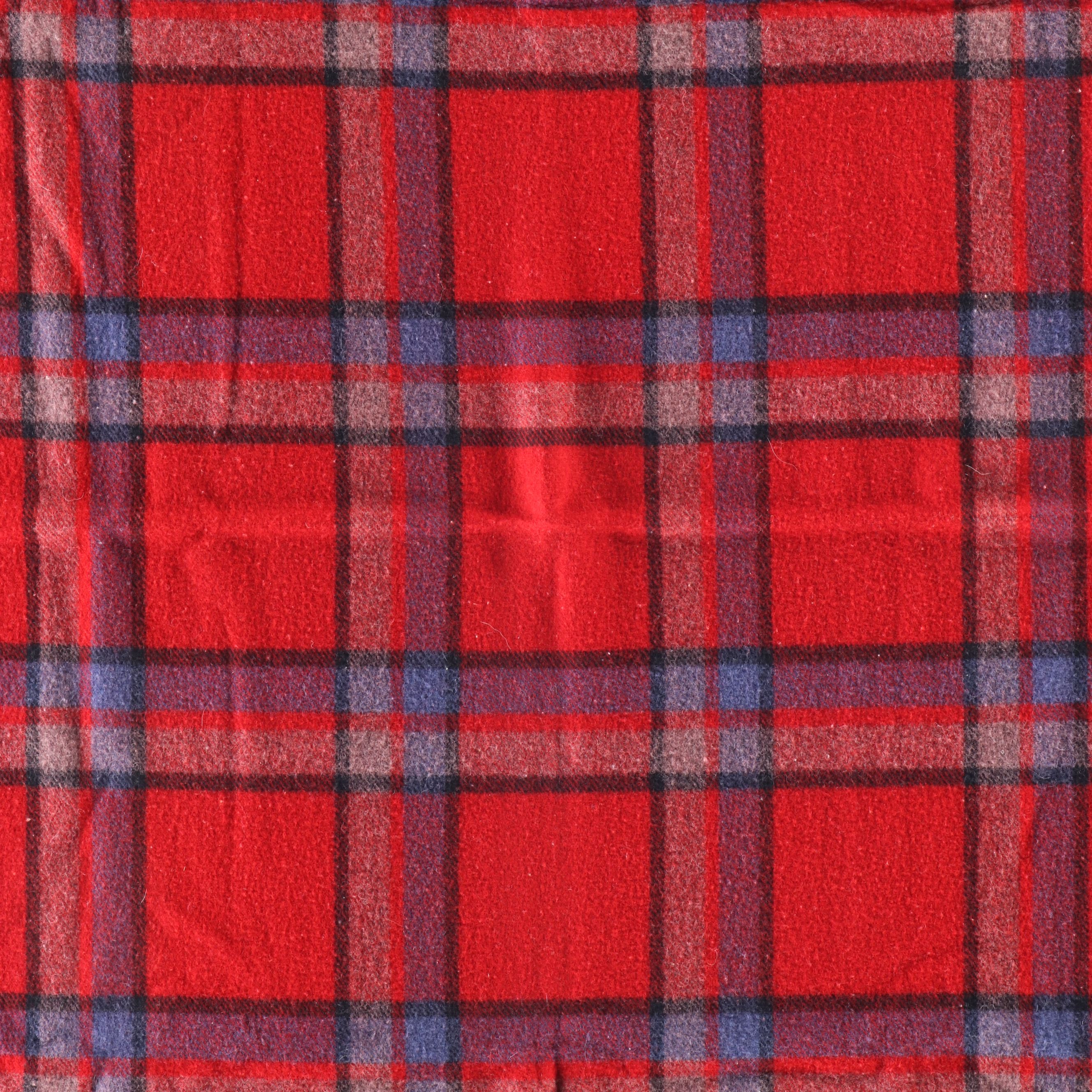 Scottish Black Watch Tartan Wool Knee Blanket with Other Plaid Throw Blanket