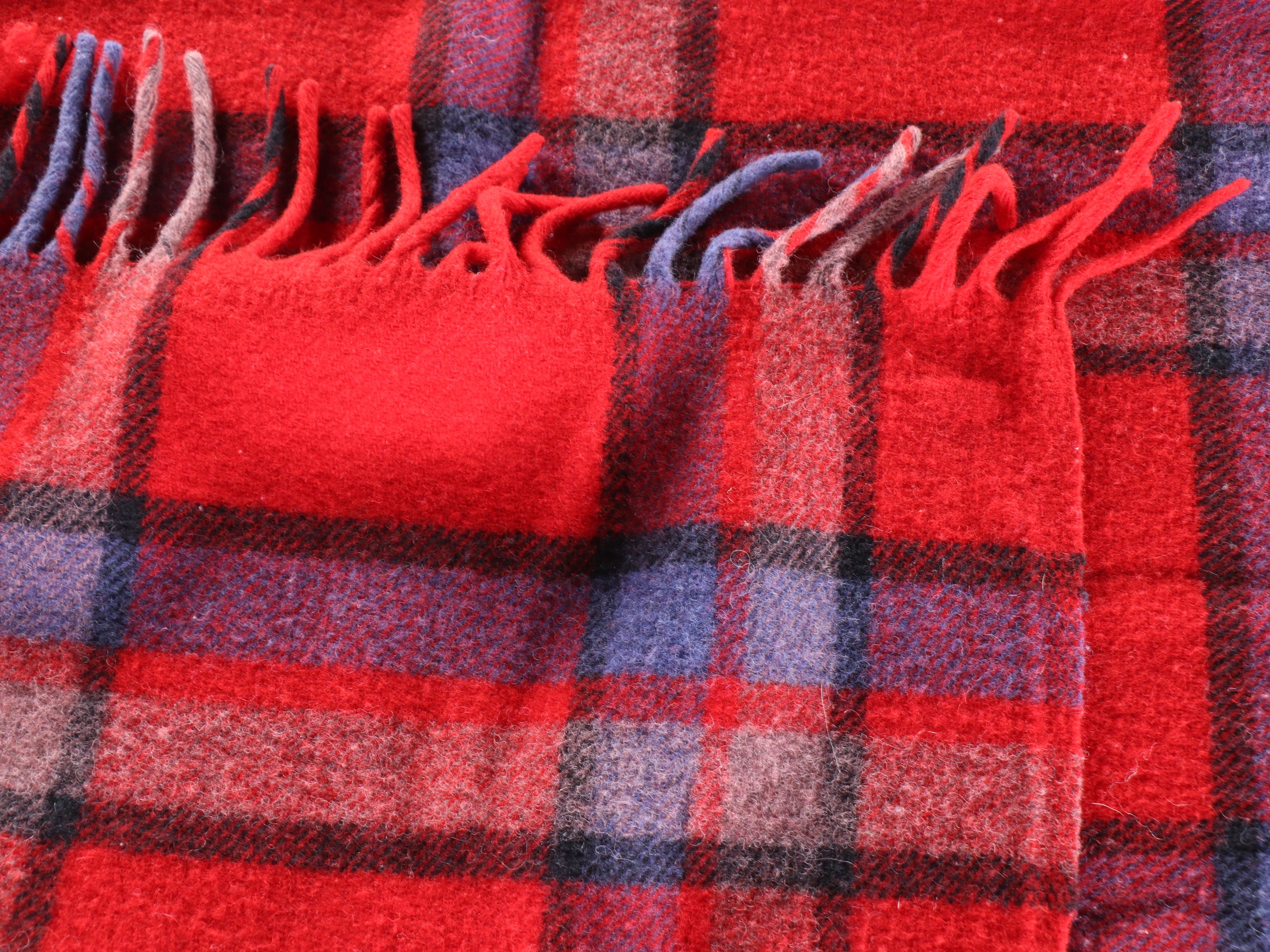 Scottish Black Watch Tartan Wool Knee Blanket with Other Plaid Throw Blanket
