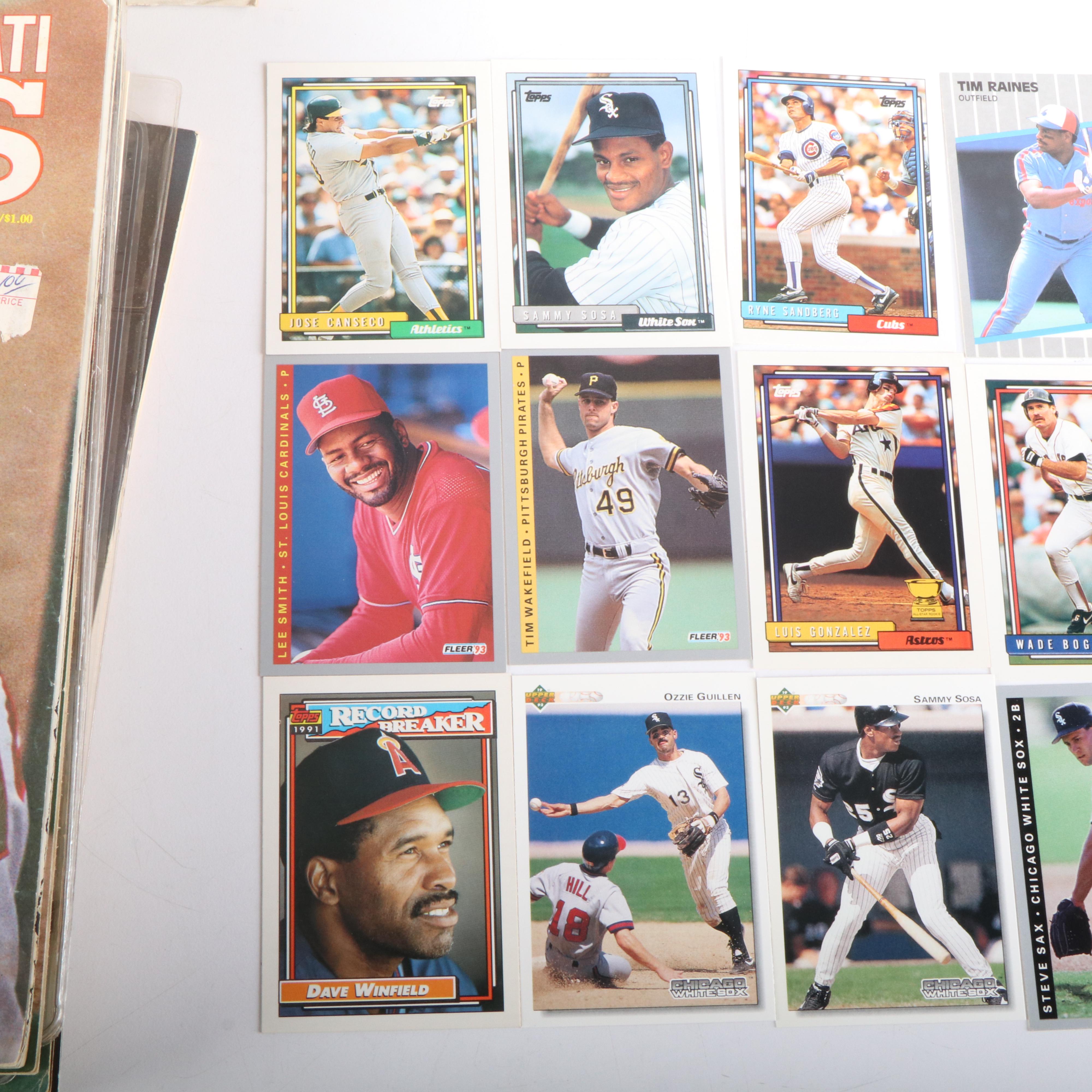 Fleer with Other Baseball Cards Featuring Wade Boggs and Sammy Sosa, 1980s-1990s