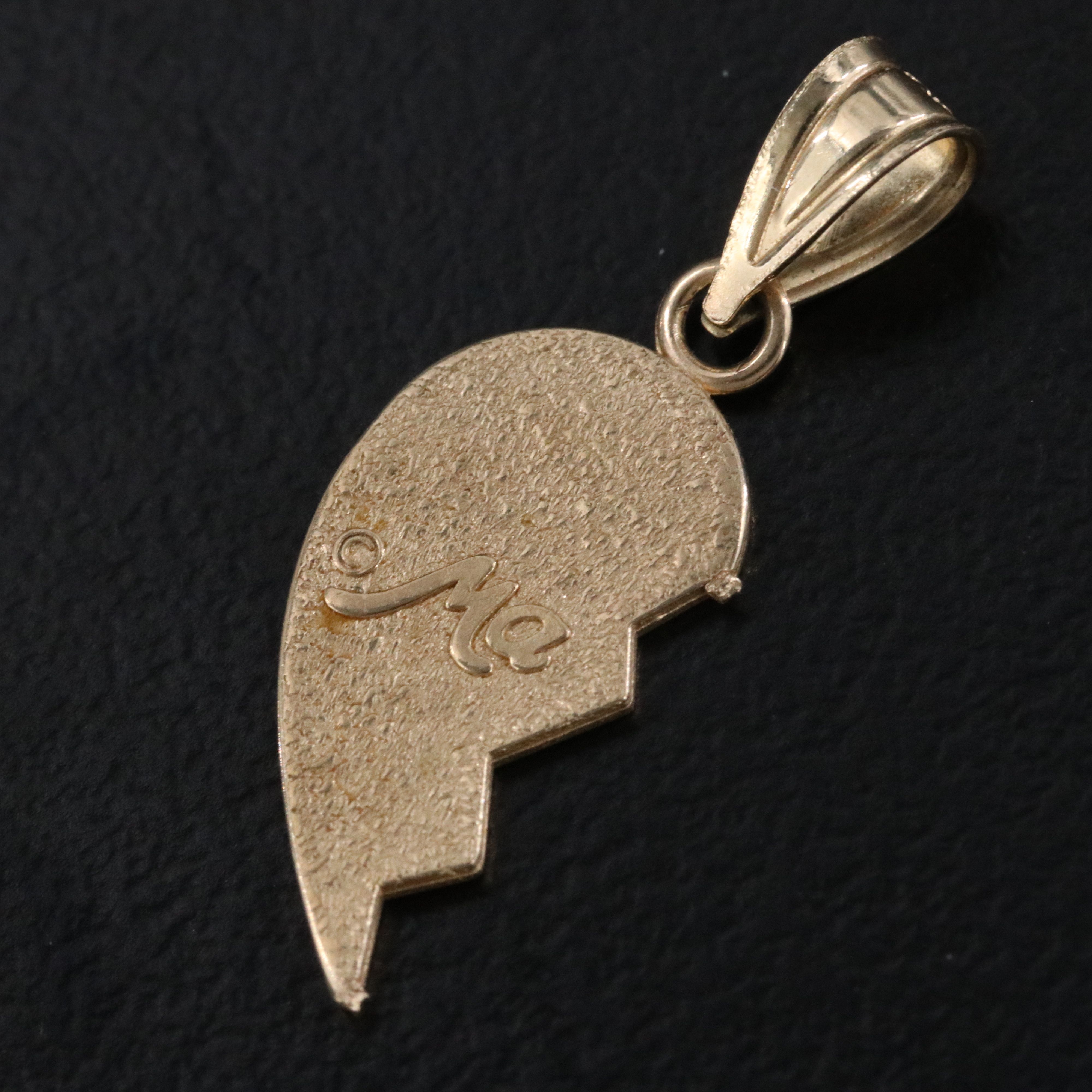 14K "Little Sister" Half Heart Pendant