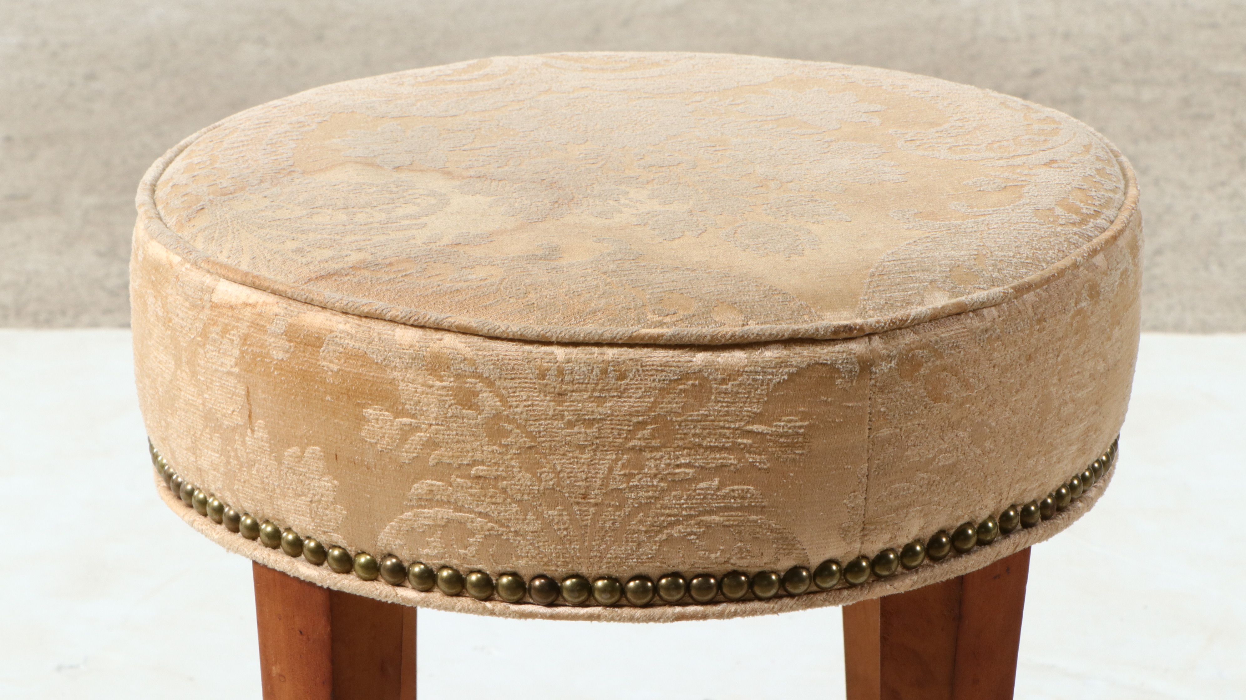 Louis XVI Style Round Vanity Stool, Late 20th Century