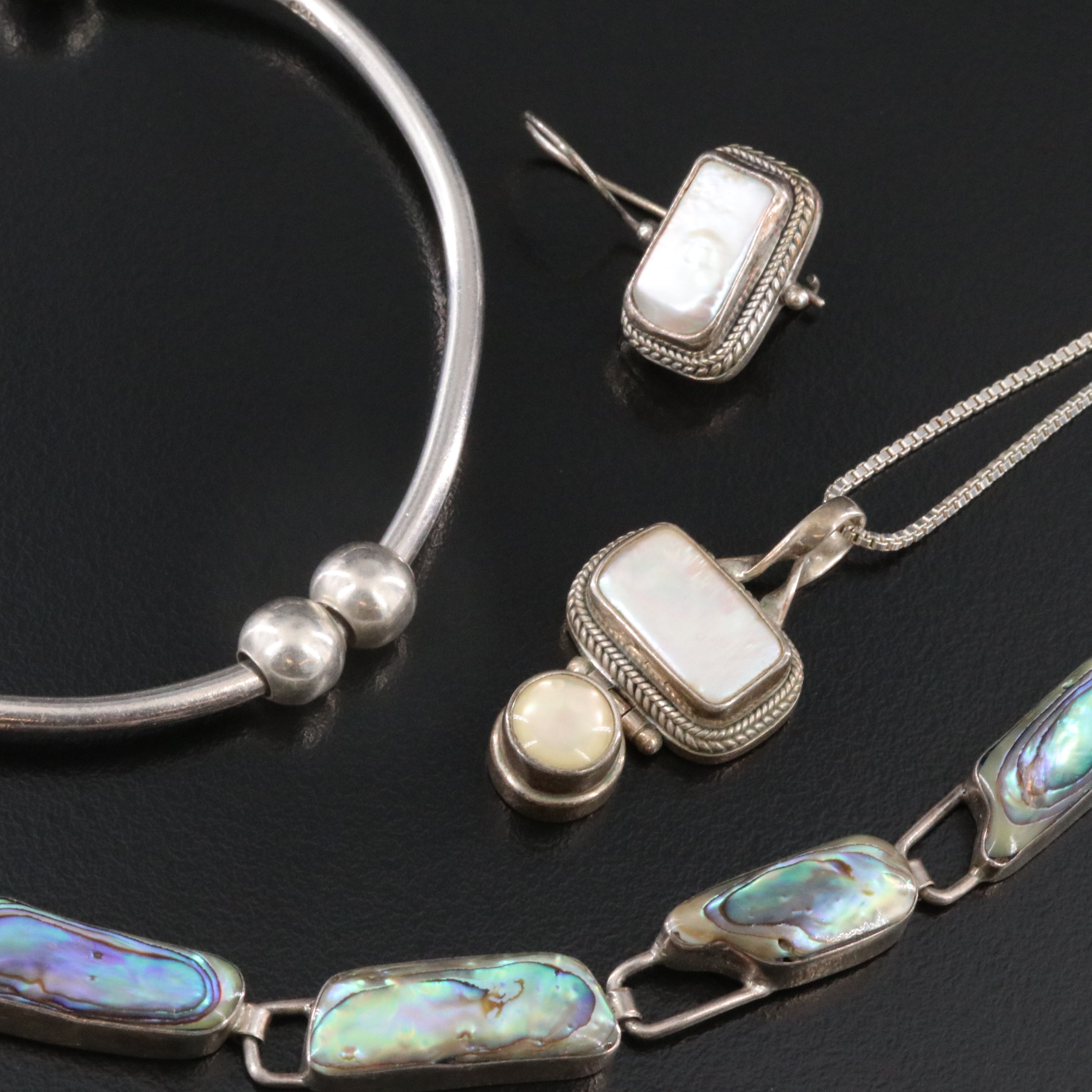 Sarda, Abalone and Mother-of-Pearl Featured in Sterling Jewelry