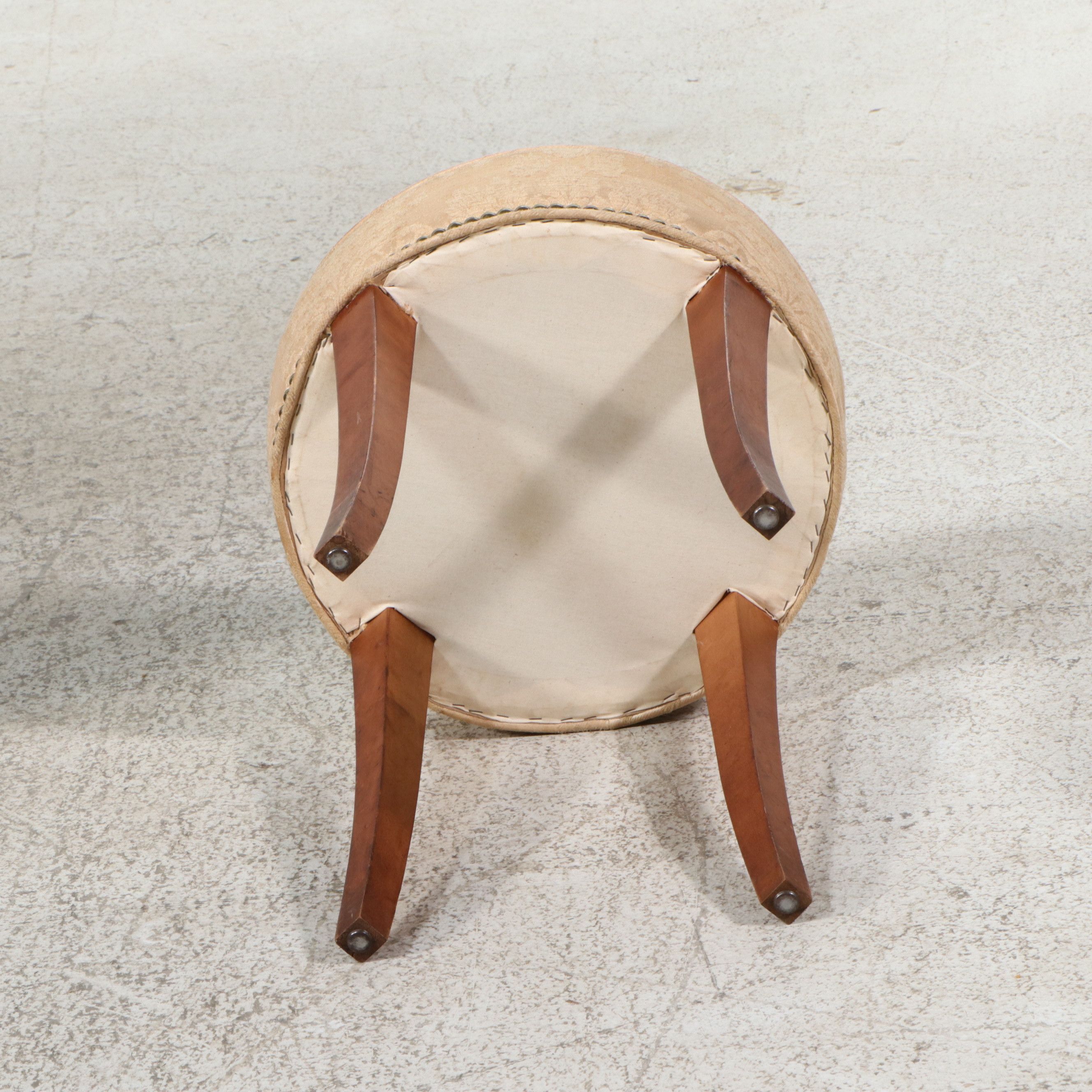 Louis XVI Style Round Vanity Stool, Late 20th Century