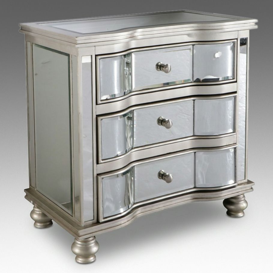 Contemporary Hollywood Regency Style Mirrored Accent Chest, 2013