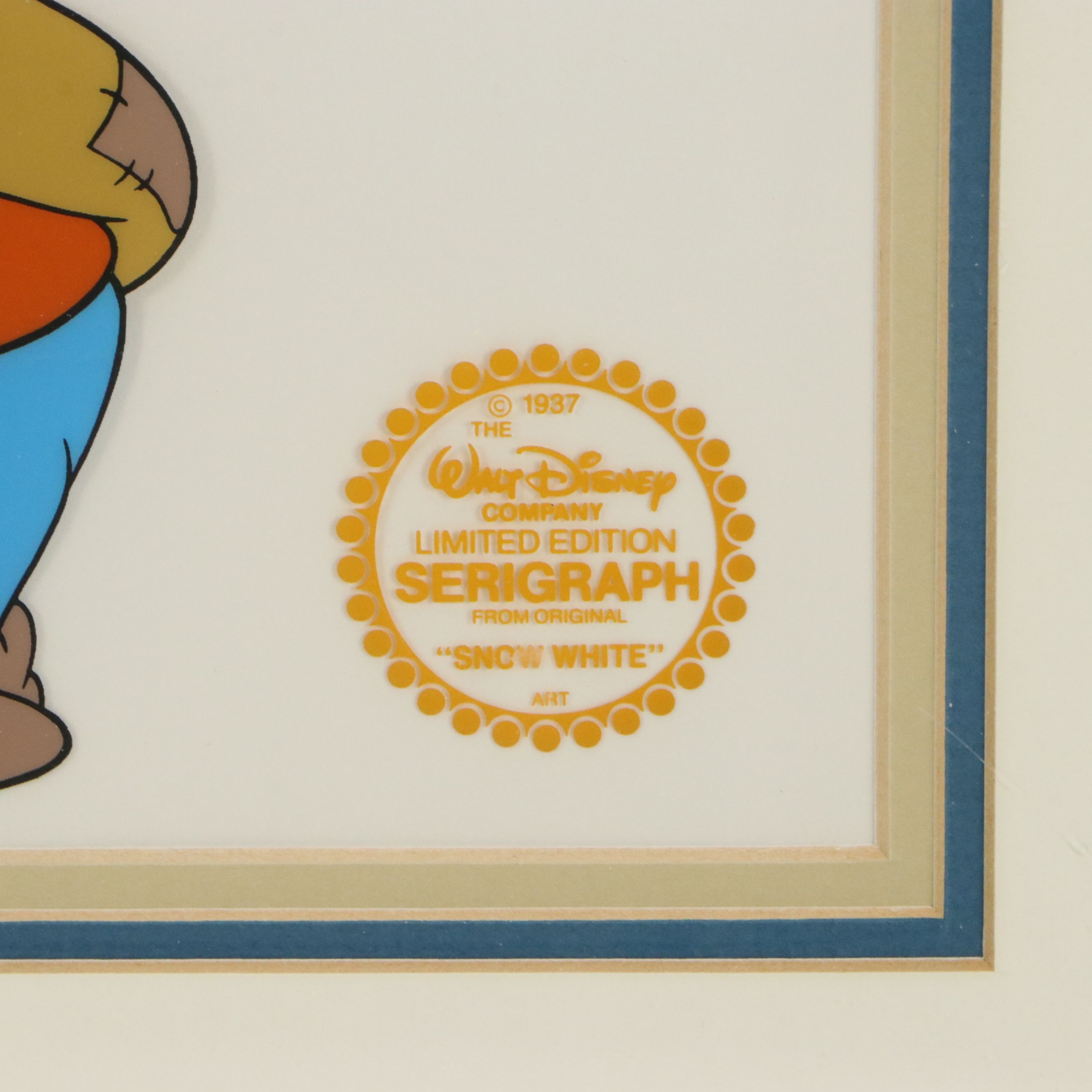 Disney Sericel of Scene from "Snow White and the Seven Dwarfs," 1937