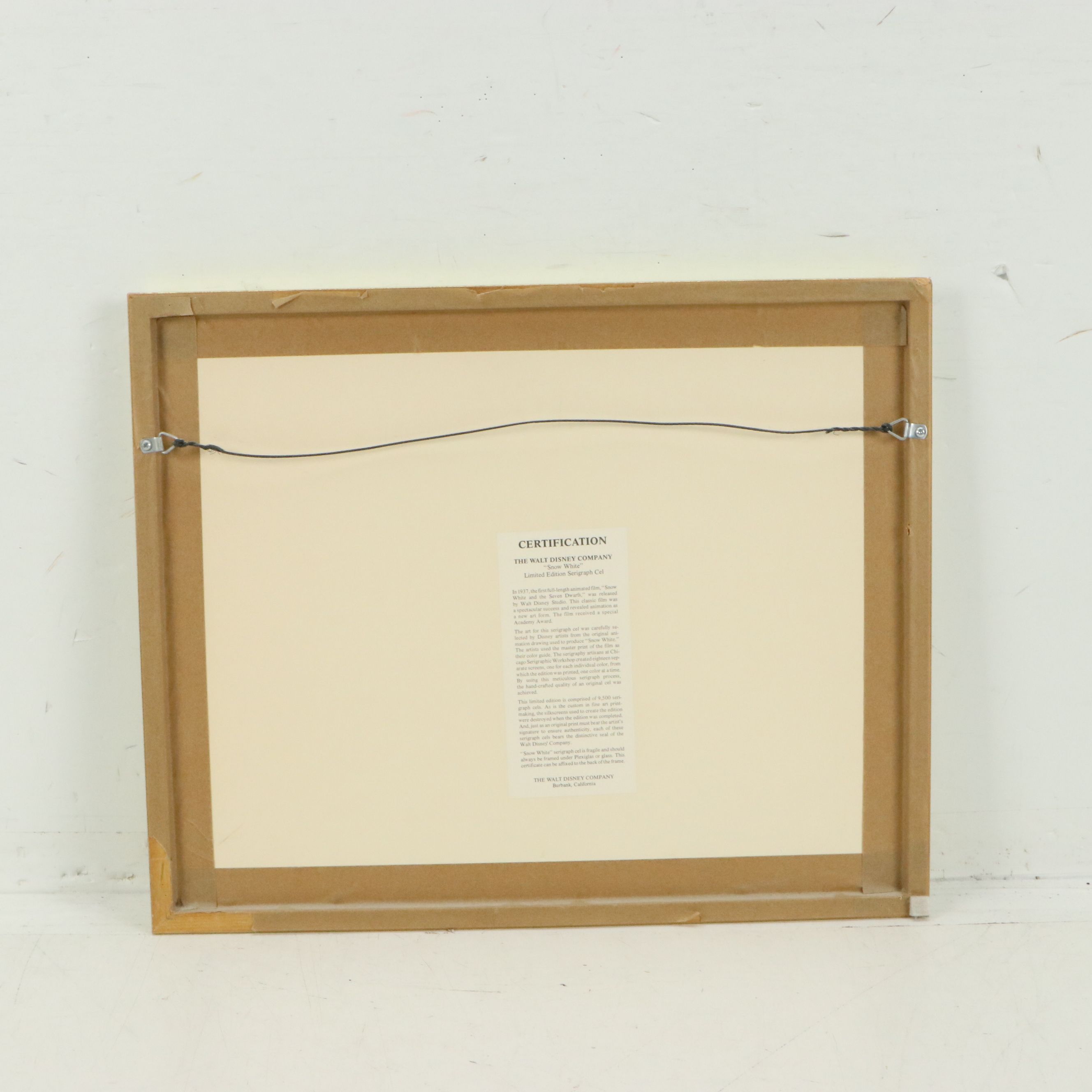 Disney Sericel of Scene from "Snow White and the Seven Dwarfs," 1937