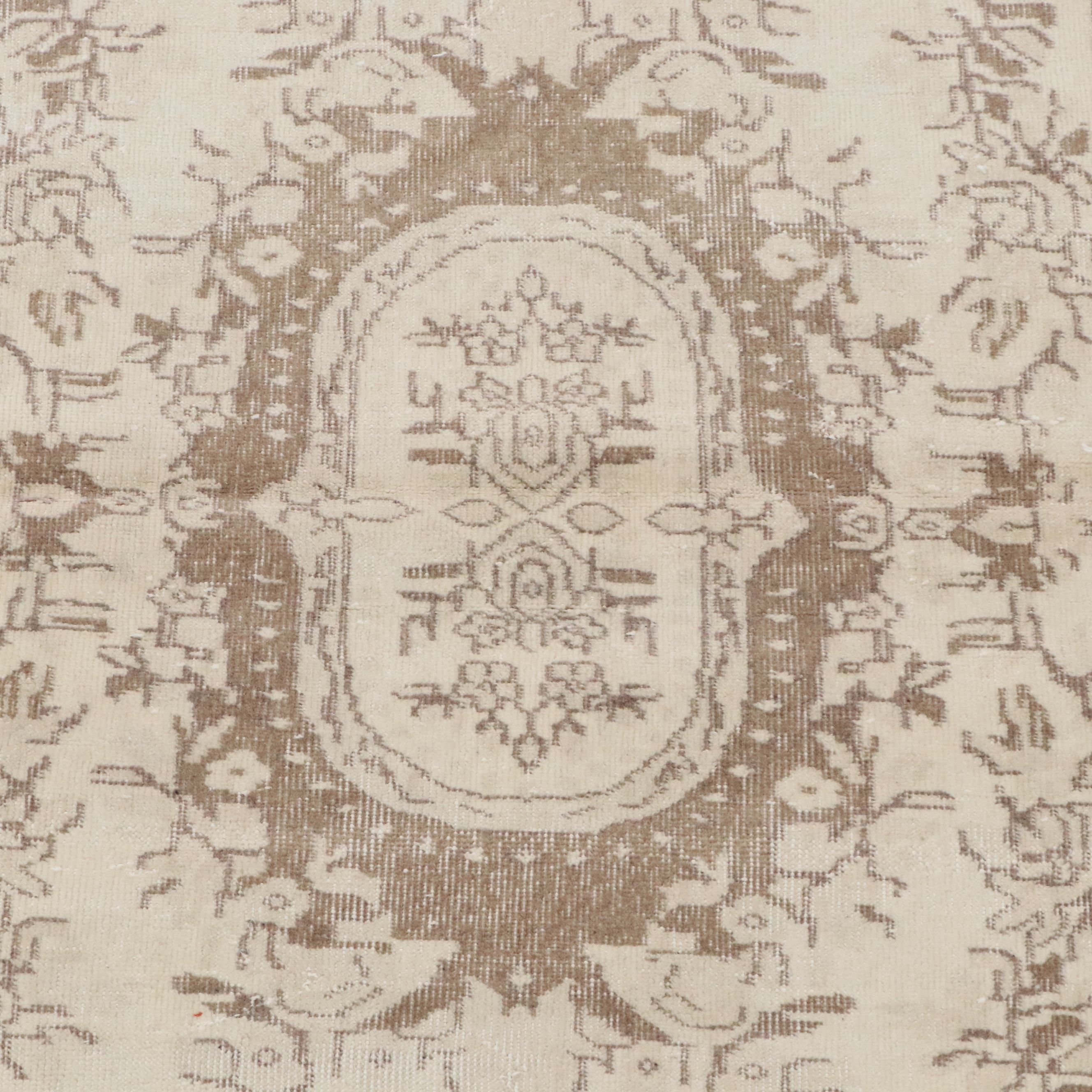 4'2 x 7'6 Hand-Knotted Turkish Oushak Area Rug