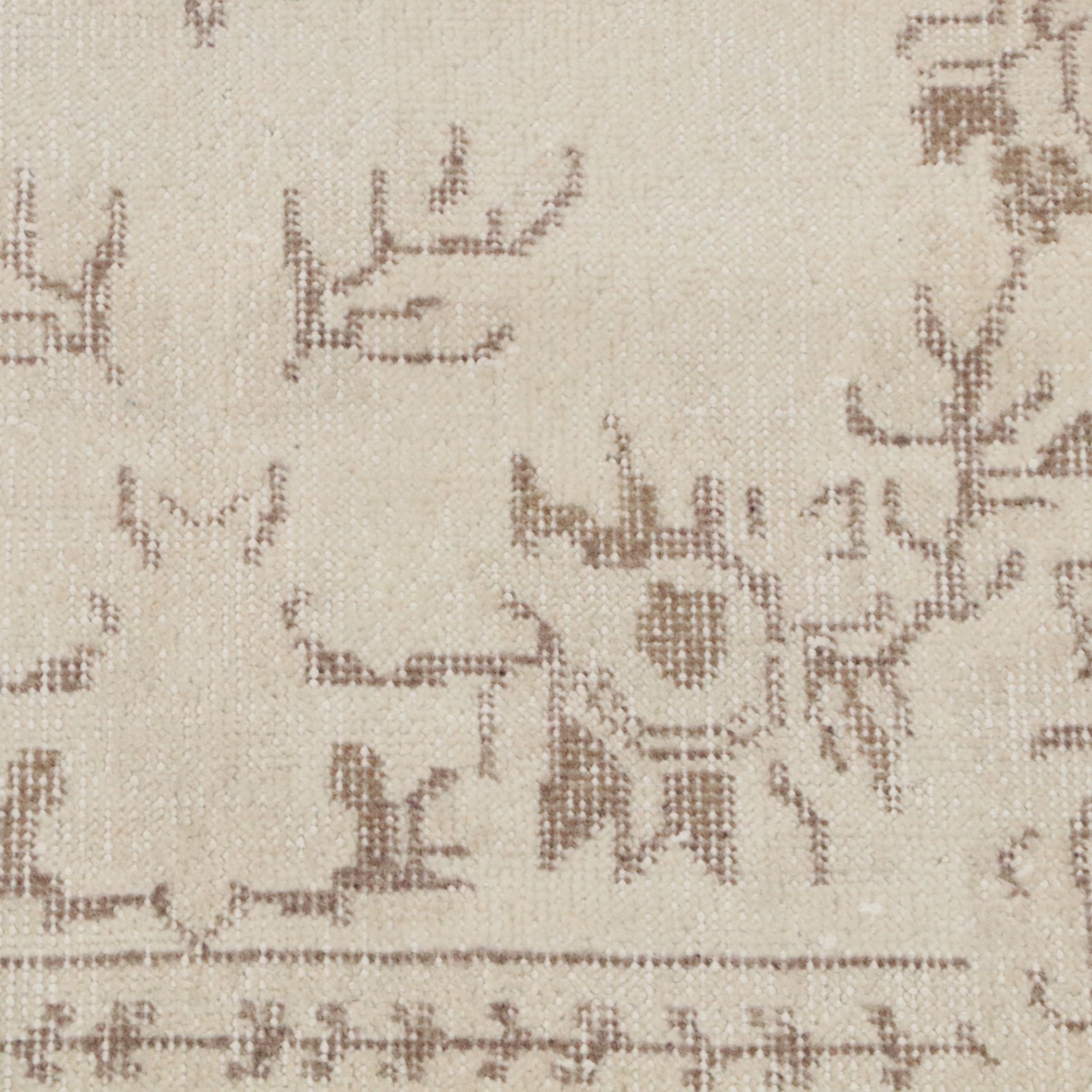 4'2 x 7'6 Hand-Knotted Turkish Oushak Area Rug