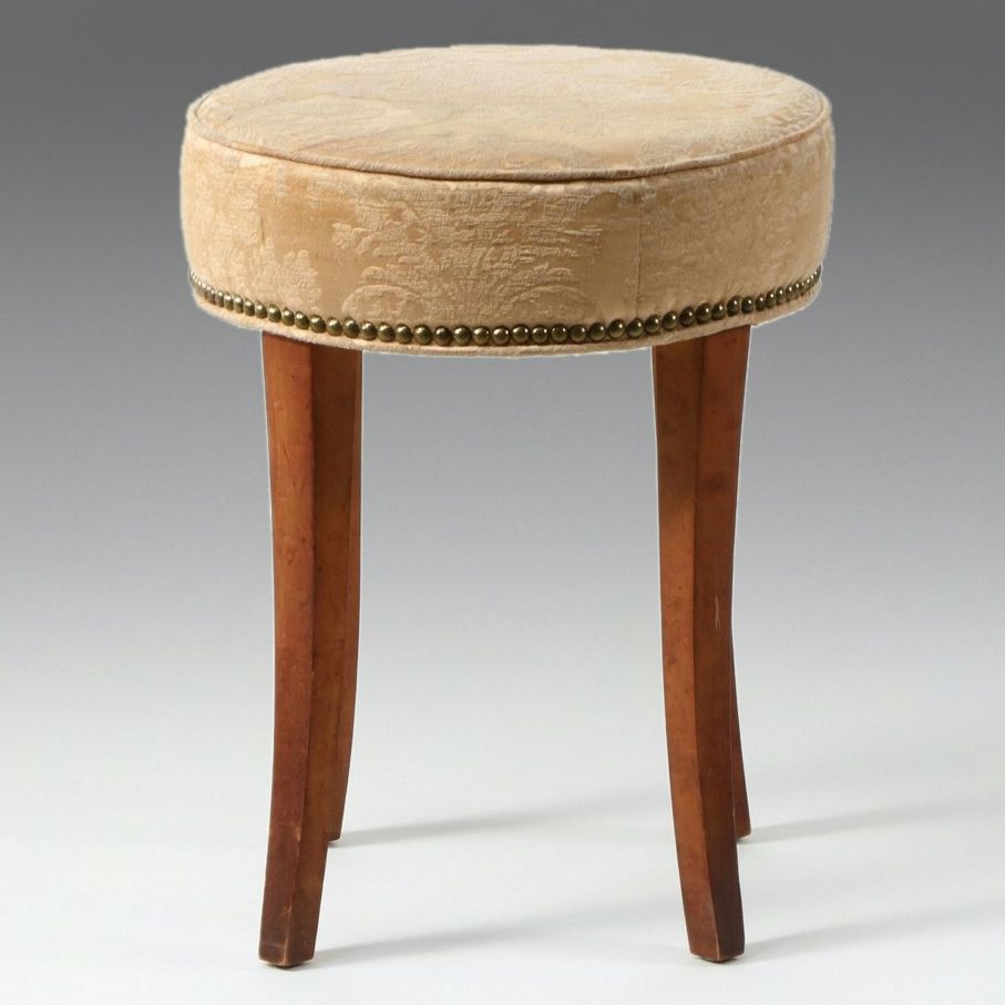Louis XVI Style Round Vanity Stool, Late 20th Century