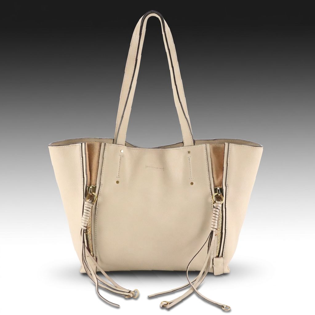 Chloé Milo Shopper Tote Bag in Beige Leather and Suede