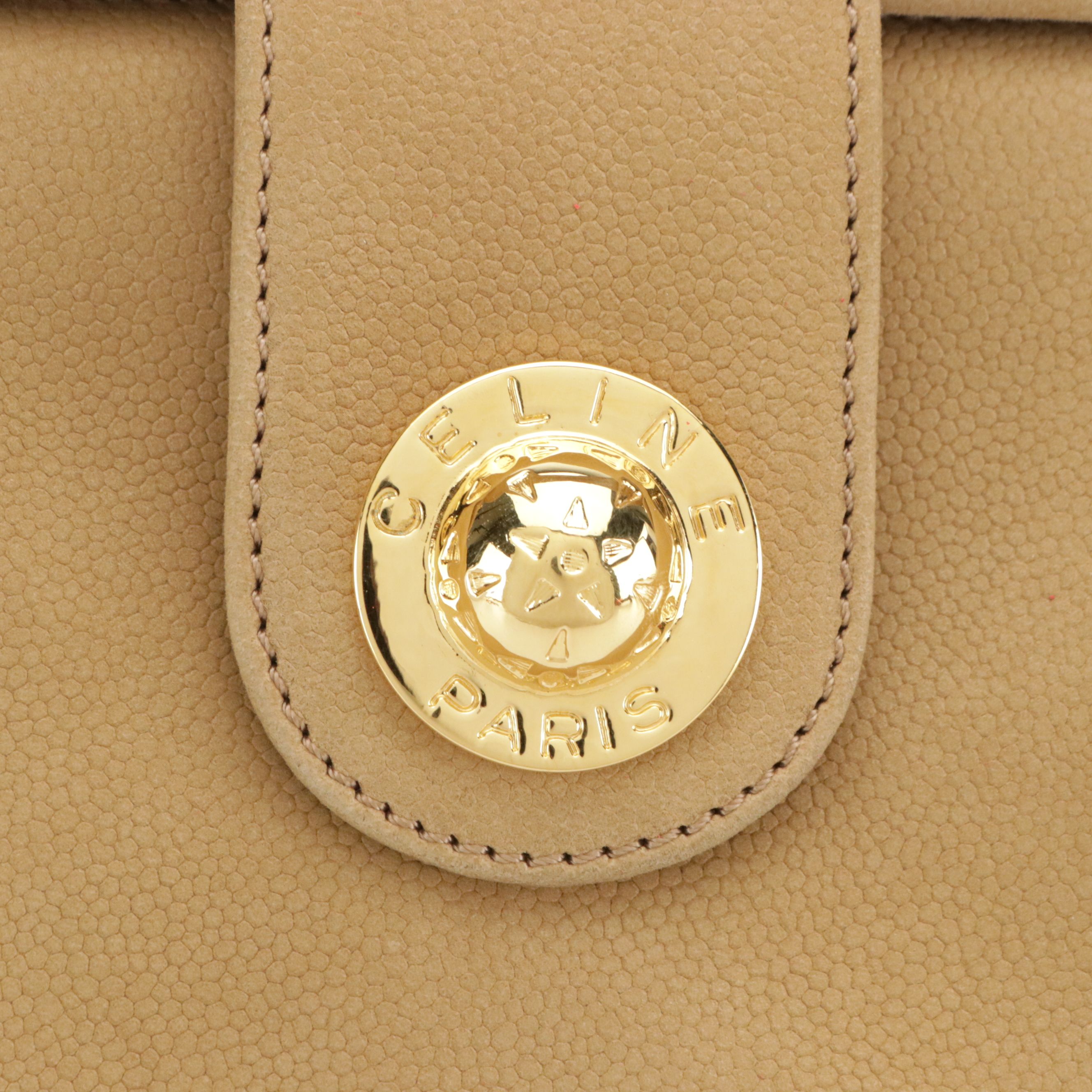 Celine Top Handle Two-Way Doctor Style Satchel in Tan Deerskin