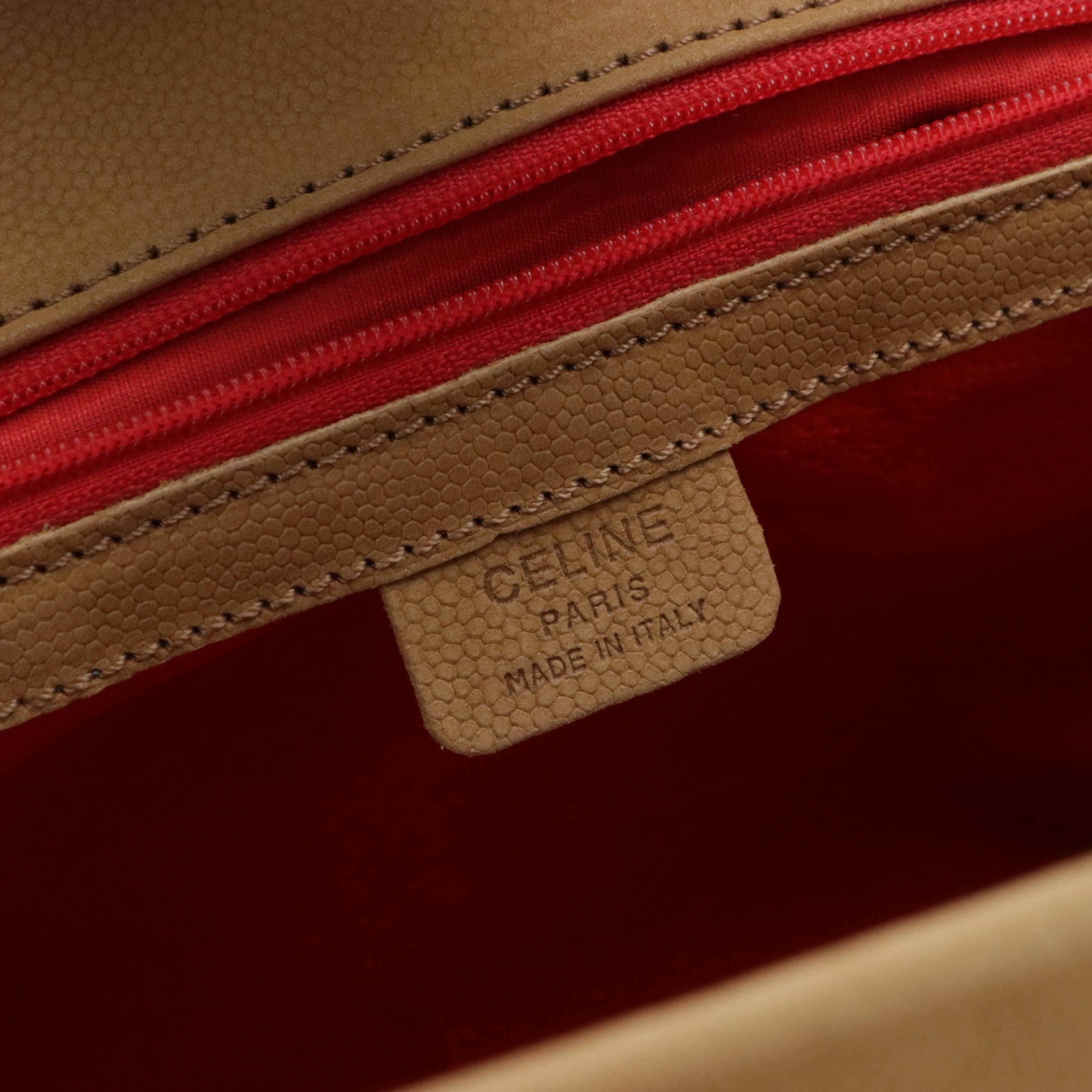 Celine Top Handle Two-Way Doctor Style Satchel in Tan Deerskin