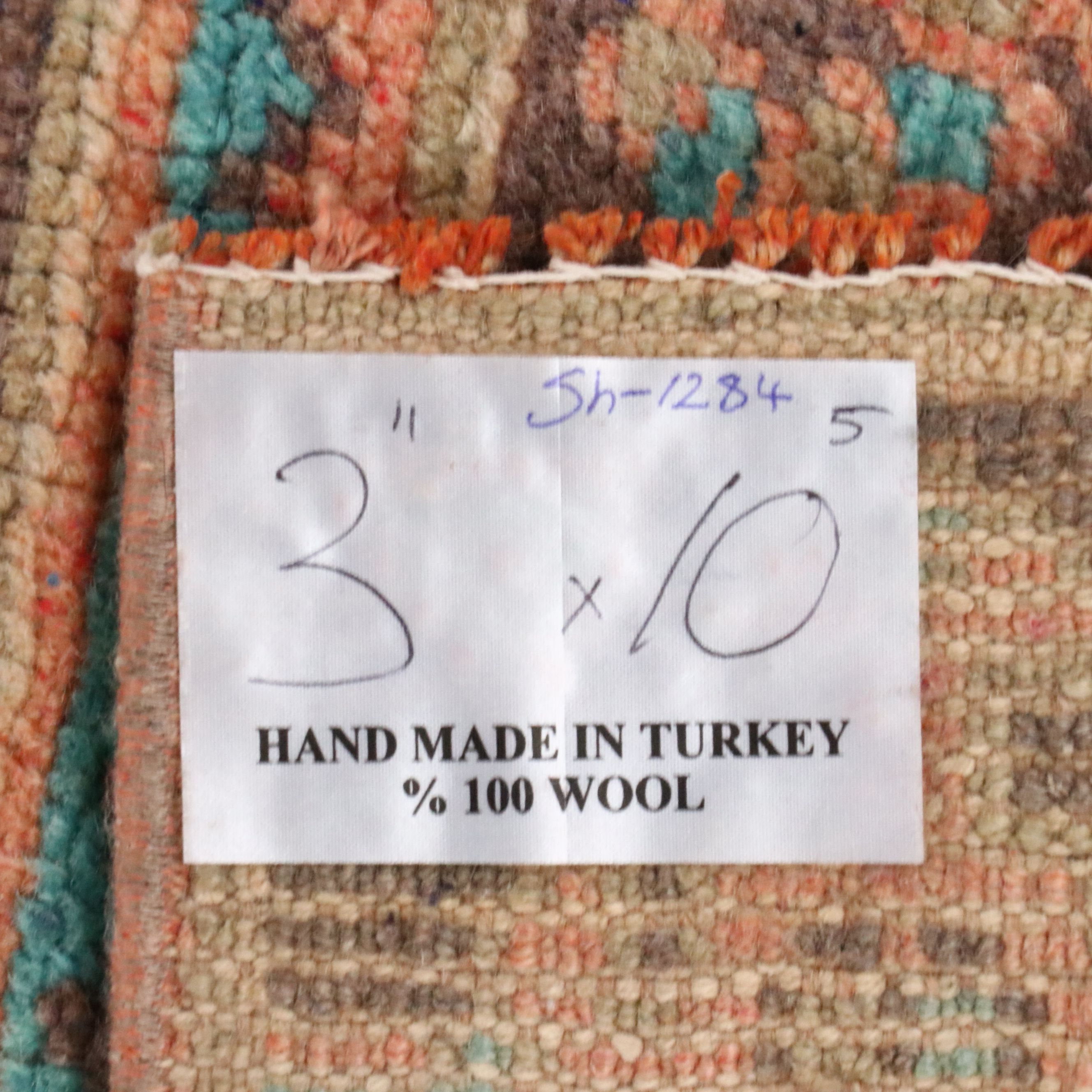 4' x 10'6 Hand-Knotted Turkish Oushak Long Rug