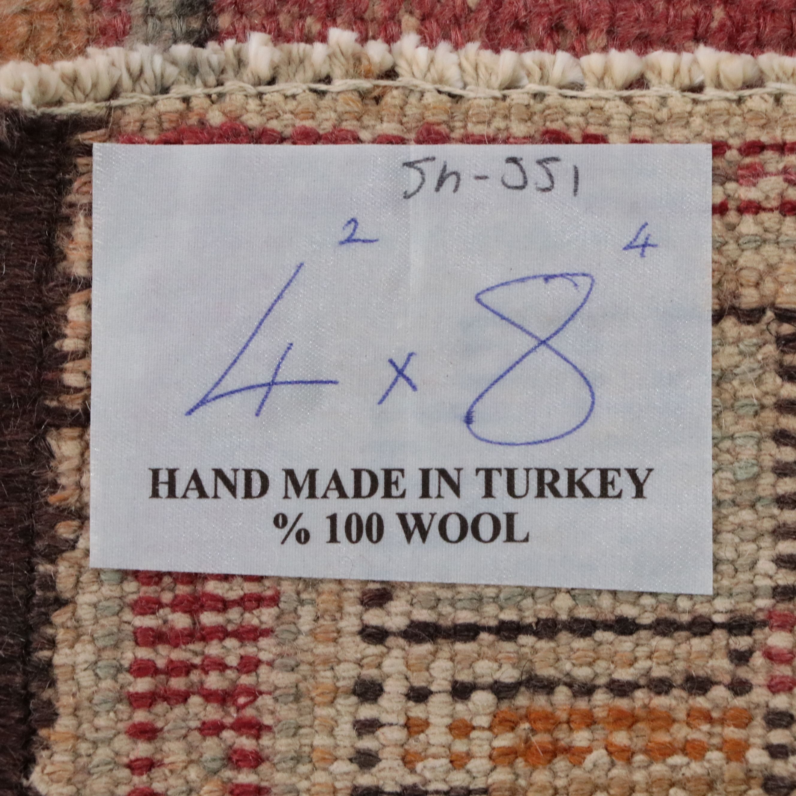 4'3 x 8'3 Hand-Knotted Turkish Medallion Area Rug