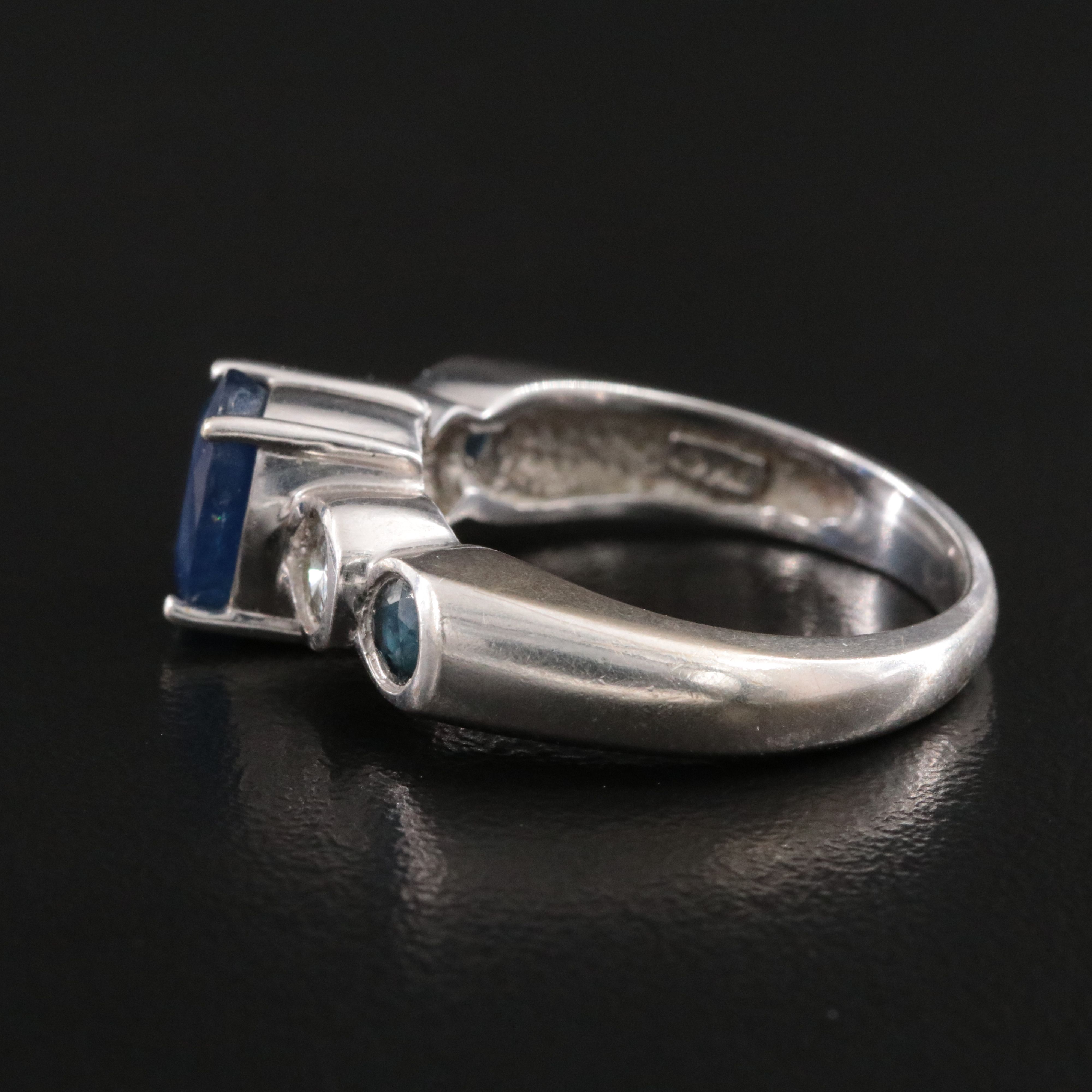 14K Sapphire and Diamond Ring with 1.41 CT Center