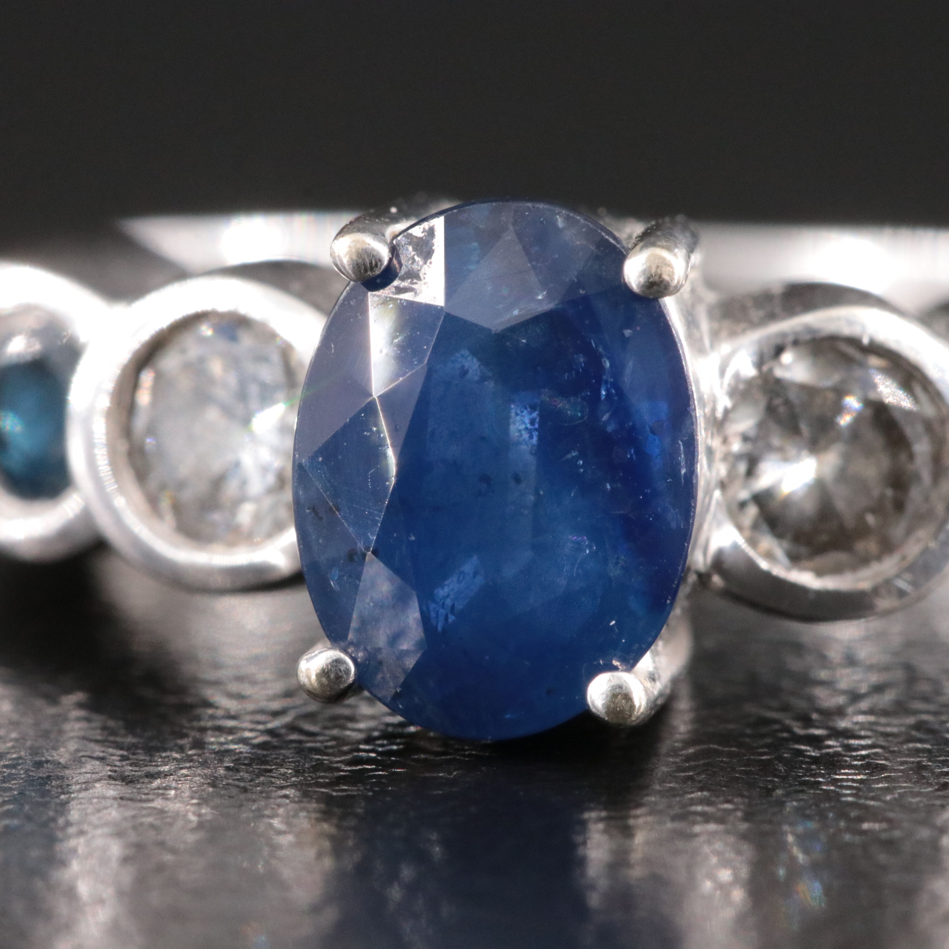 14K Sapphire and Diamond Ring with 1.41 CT Center
