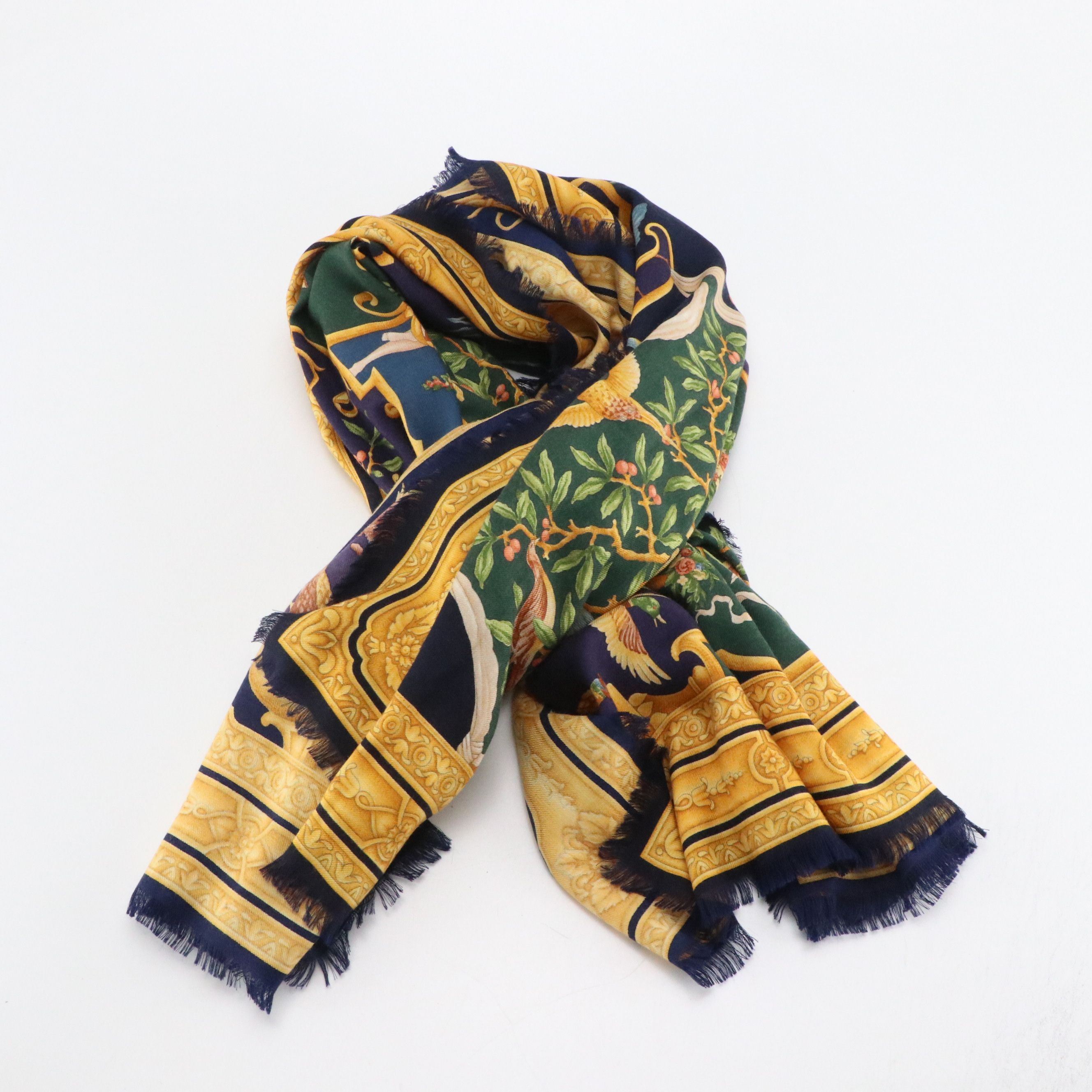 Gucci Wool and Silk Blend "Diana" Goddess Print Shawl