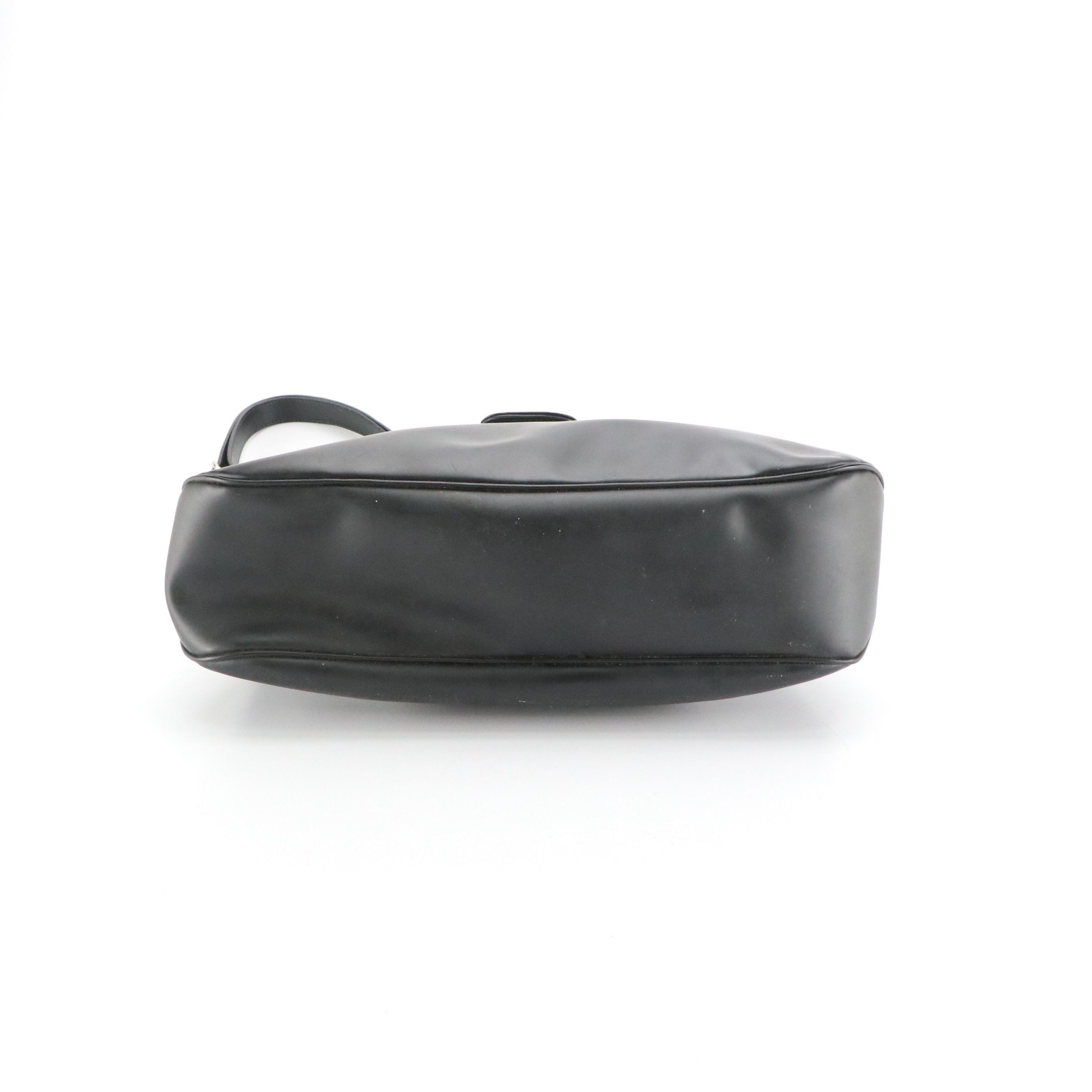 Salvatore Ferragamo Gancini Flap Shoulder Bag in Matte Black Calfskin Leather