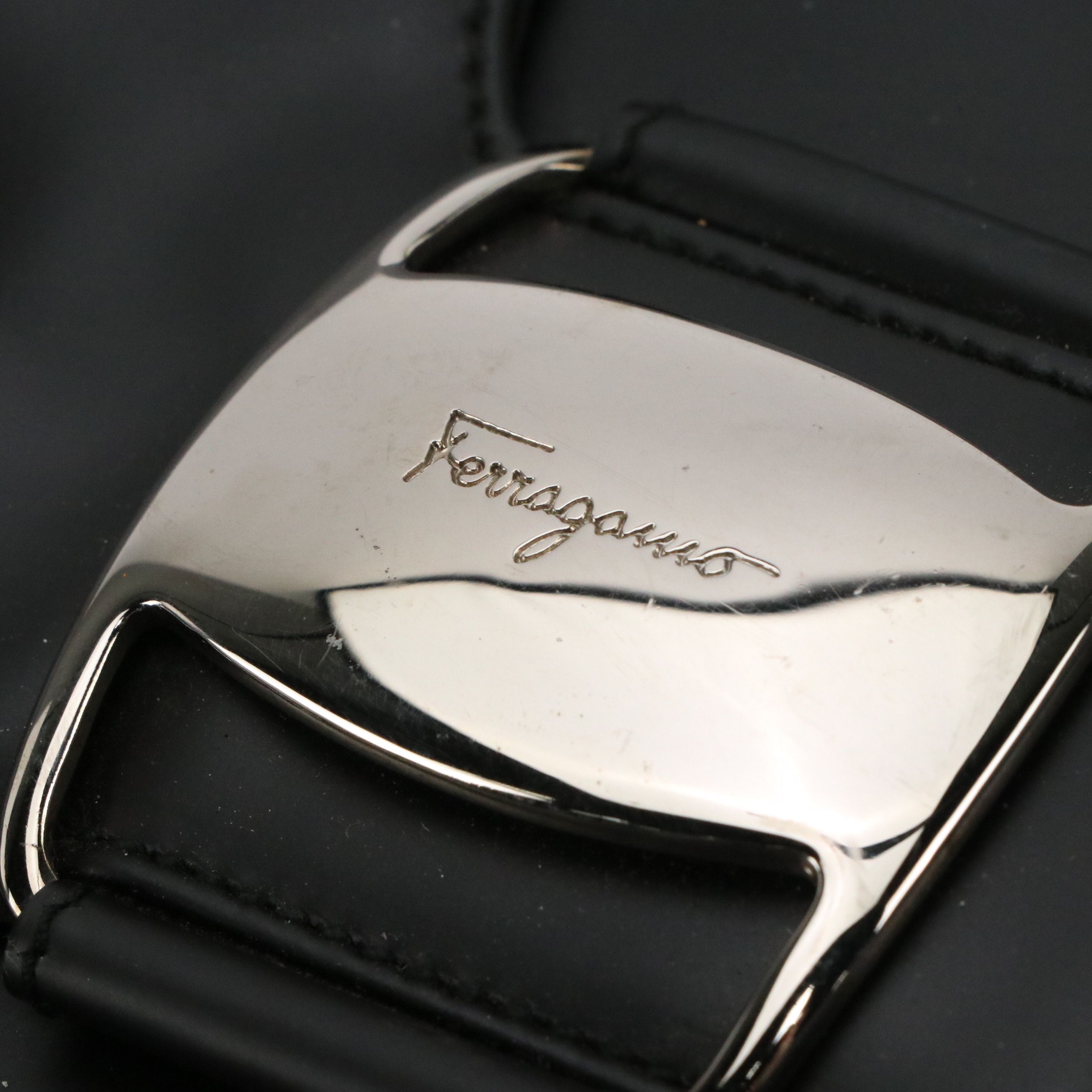 Salvatore Ferragamo Gancini Flap Shoulder Bag in Matte Black Calfskin Leather