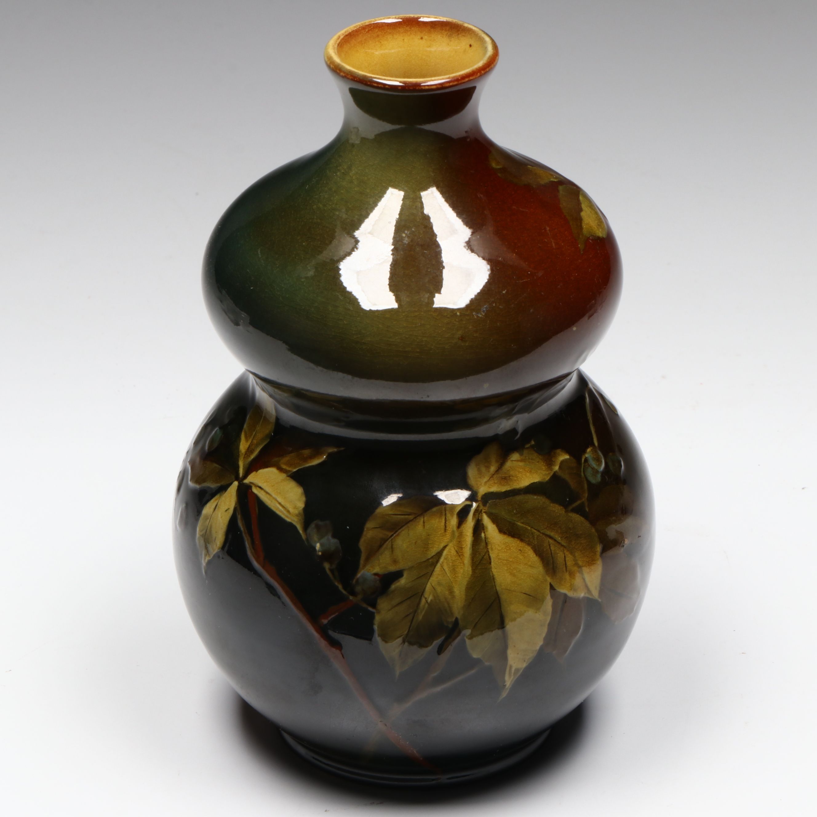 Mary Luella Perkins for Rookwood Pottery Standard Glaze Gourd Vase, 1892