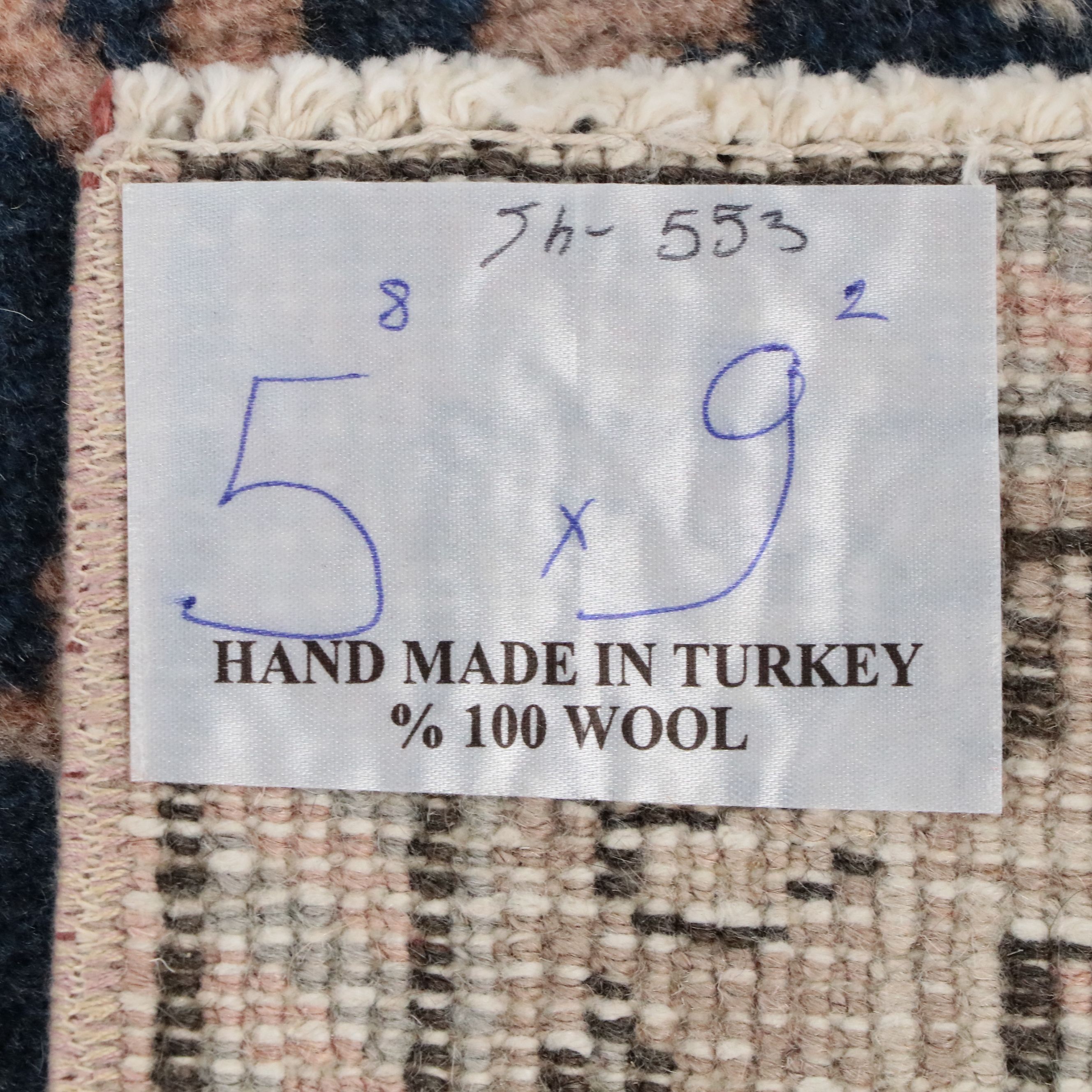 6'6 x 9'2 Hand-Knotted Turkish Persian Style Lattice Area Rug