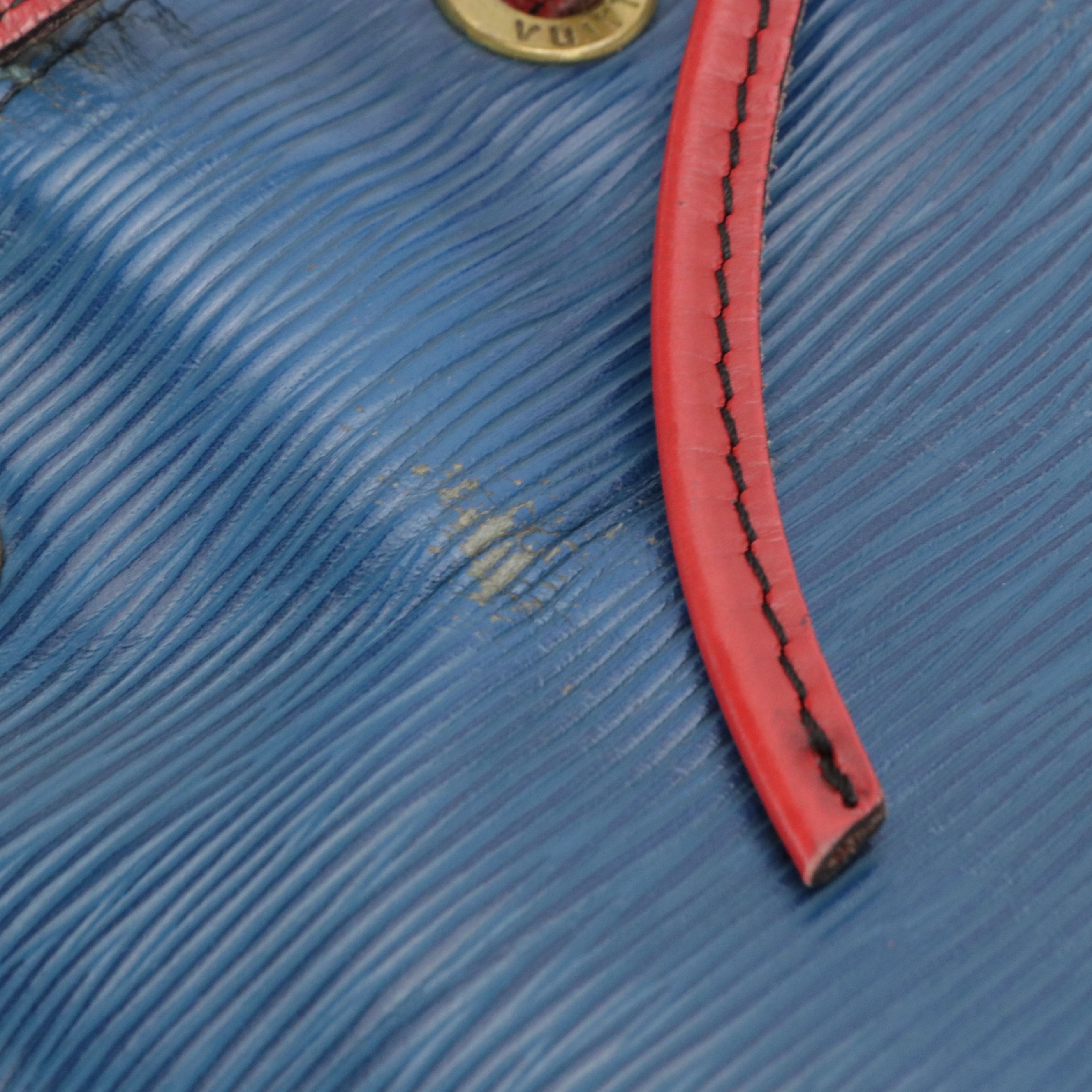 Louis Vuitton Noé Drawstring Bag in Colorblock Epi and Smooth Leather