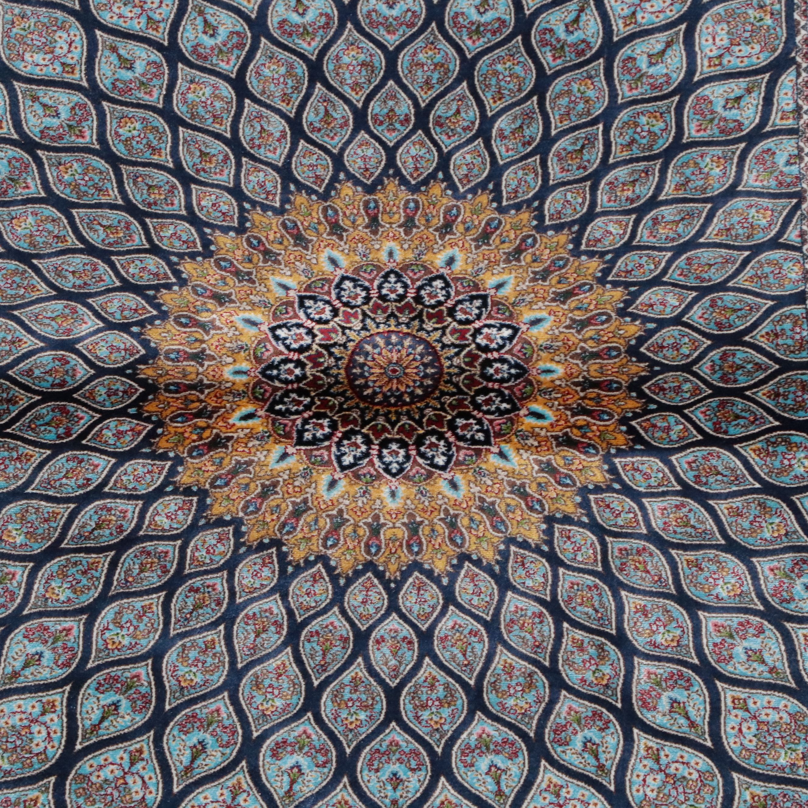 1'11 x 6'5 Machine Made Turkish Qom Style Silk Carpet Runner