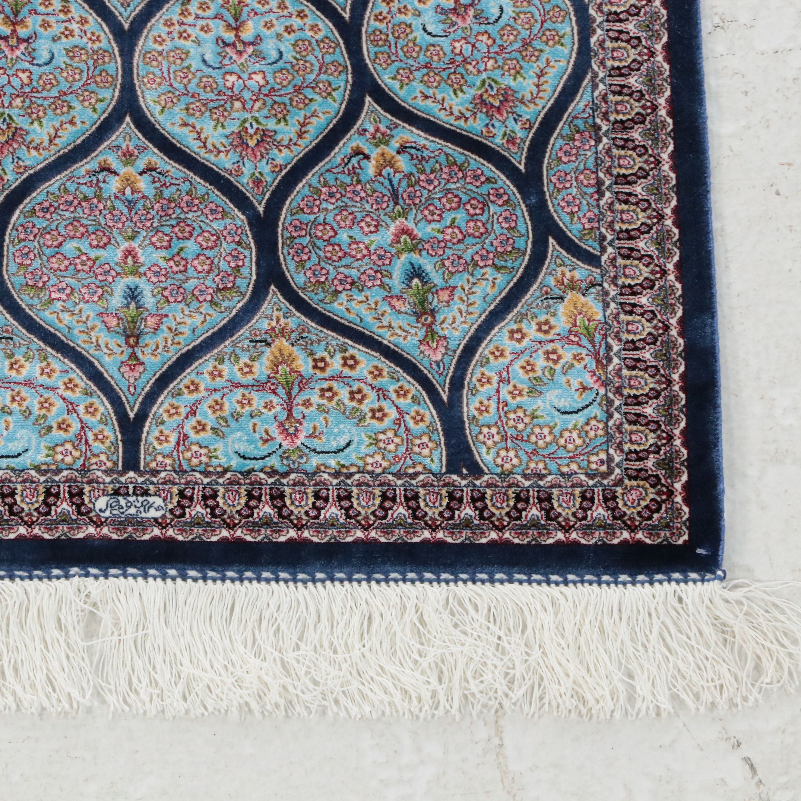 1'11 x 6'5 Machine Made Turkish Qom Style Silk Carpet Runner
