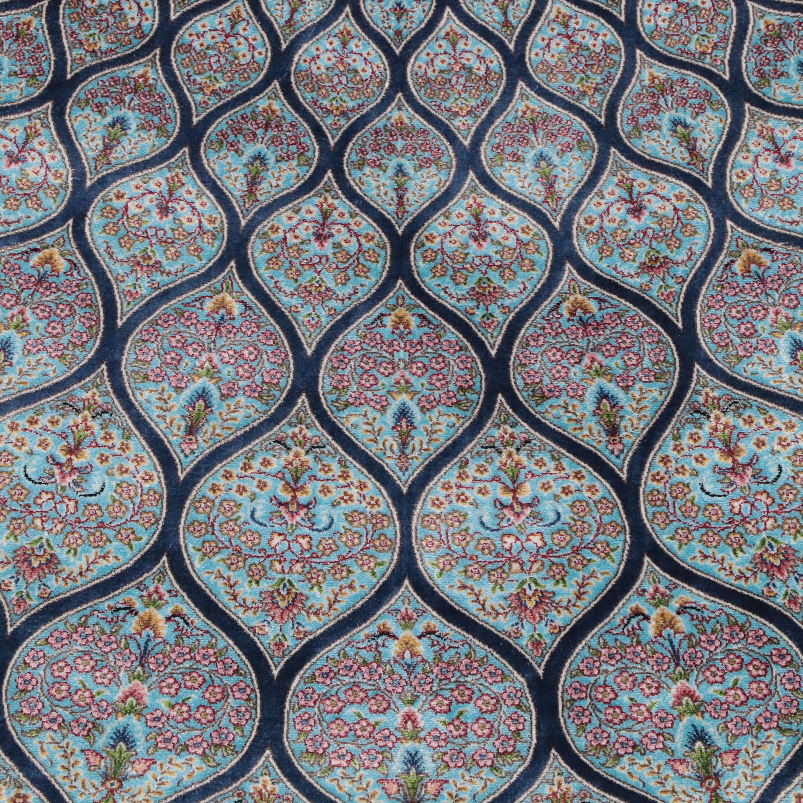 1'11 x 6'5 Machine Made Turkish Qom Style Silk Carpet Runner