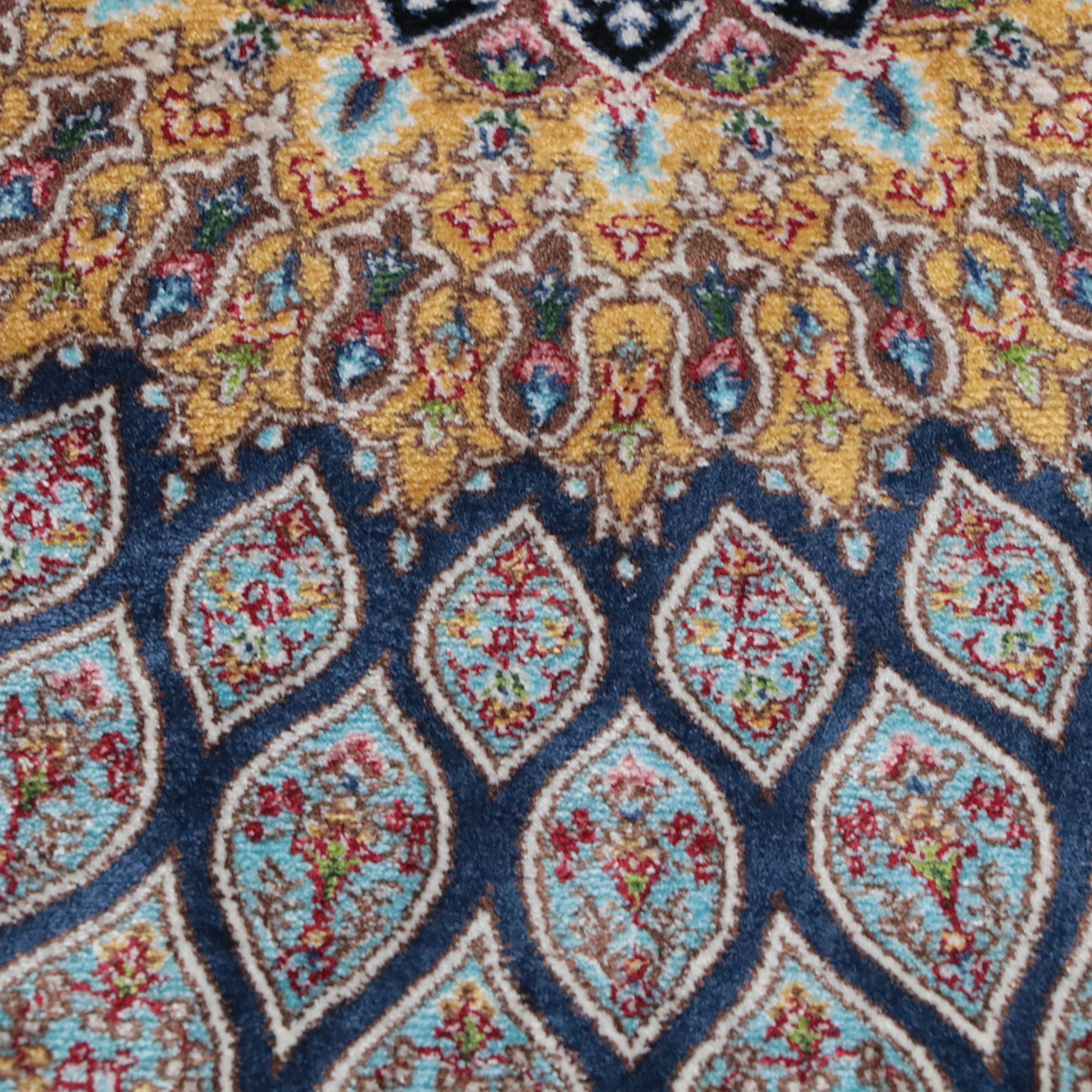 1'11 x 6'5 Machine Made Turkish Qom Style Silk Carpet Runner