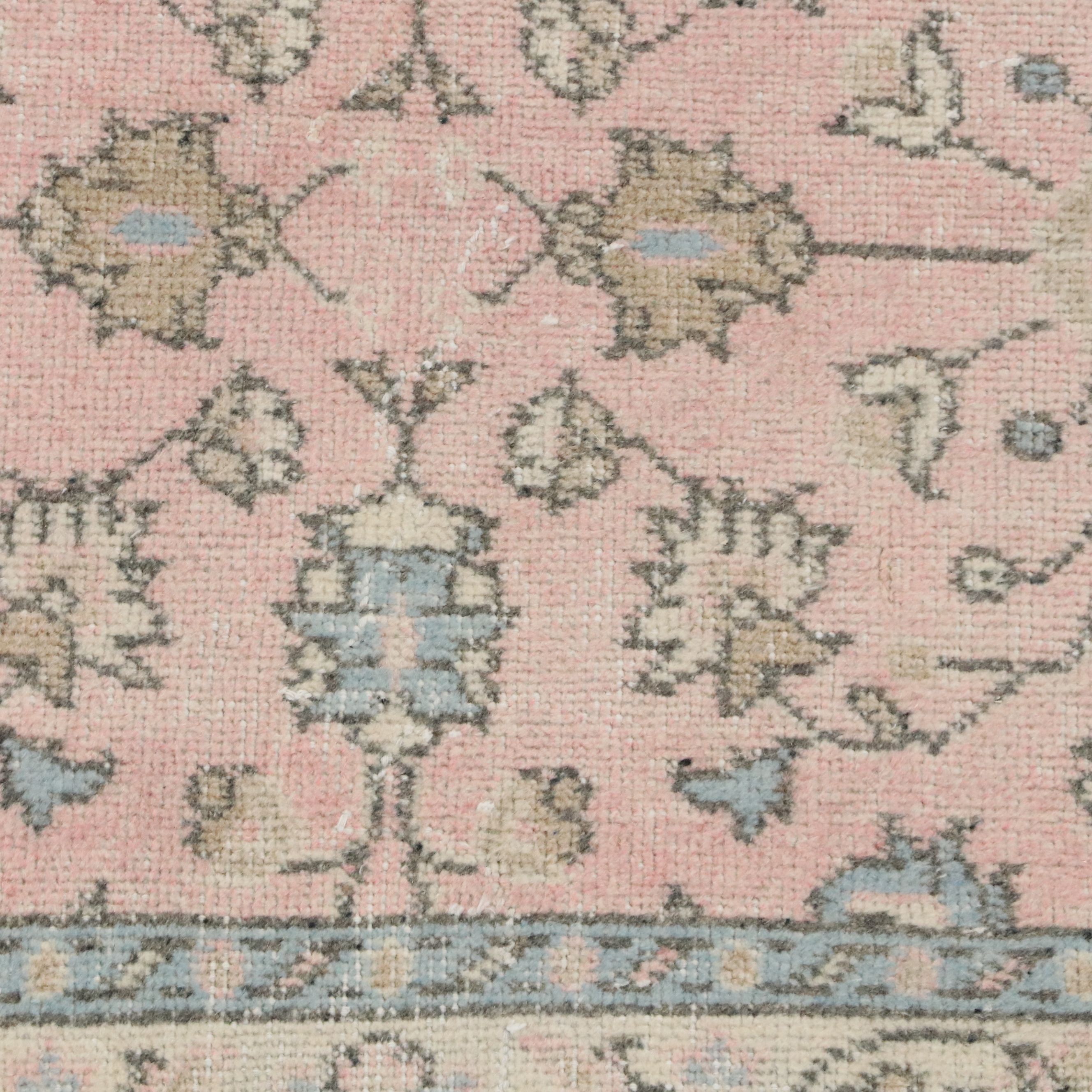 3'11 x 8'9 Hand-Knotted Turkish Oushak Style Area Rug