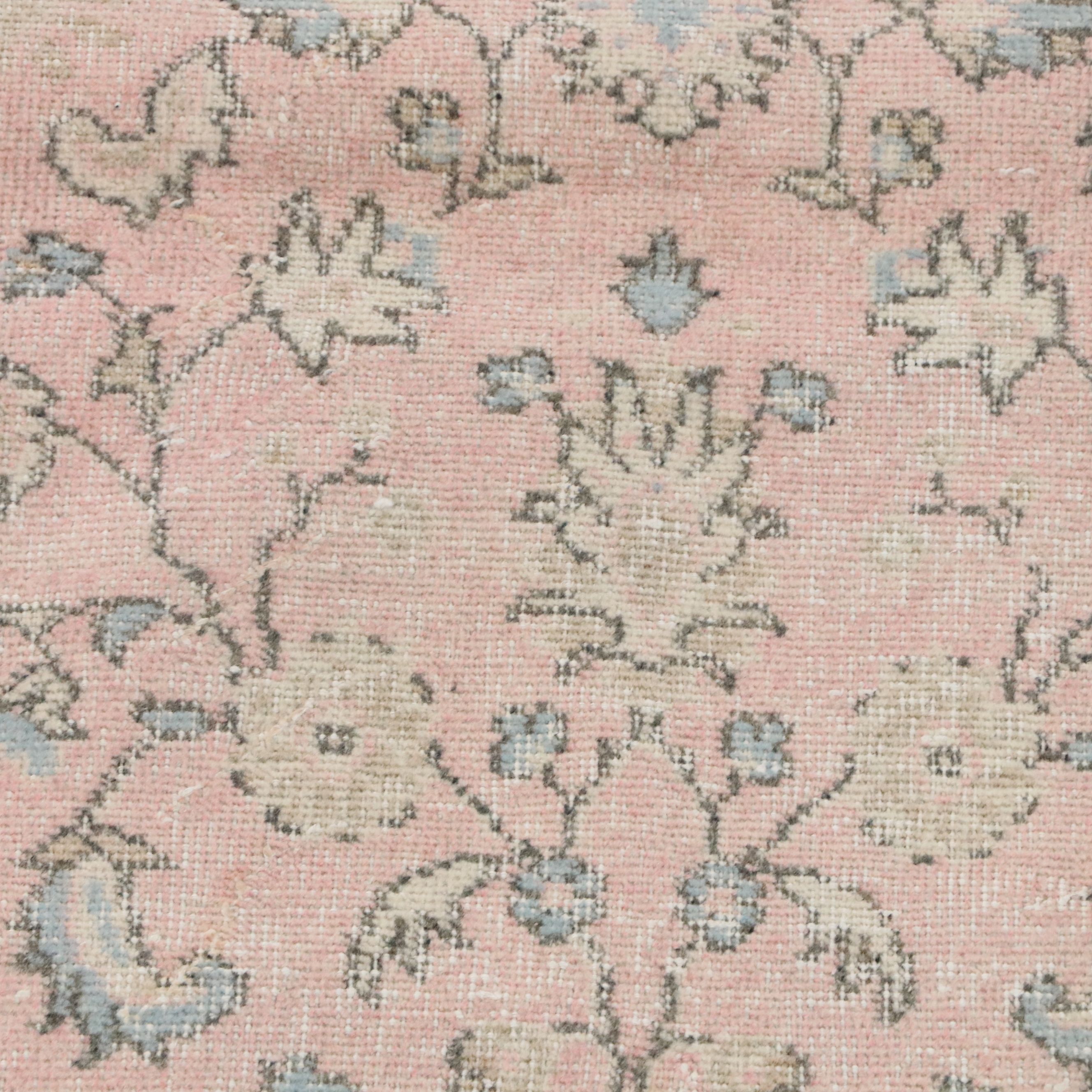 3'11 x 8'9 Hand-Knotted Turkish Oushak Style Area Rug