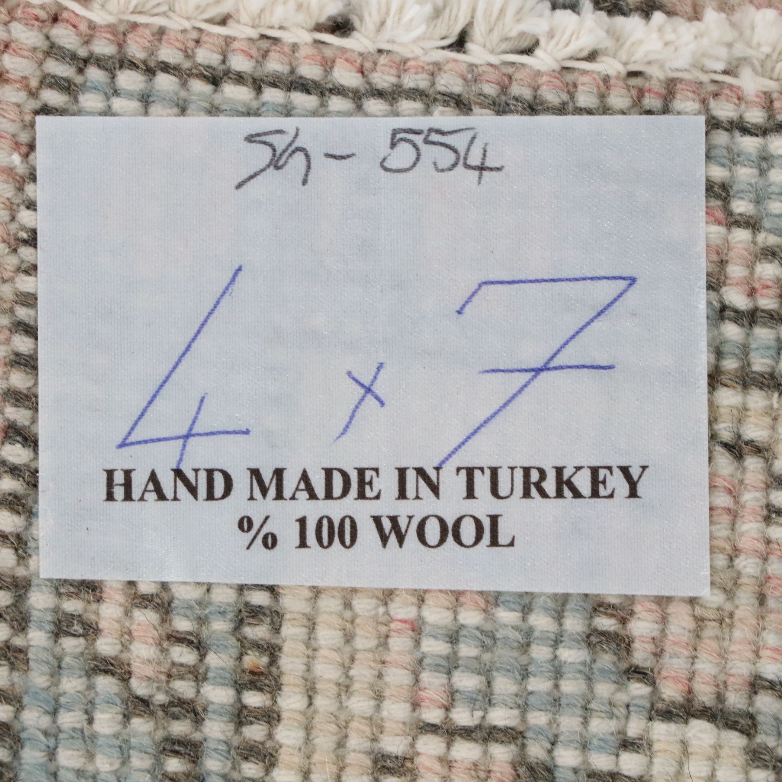 3'11 x 8'9 Hand-Knotted Turkish Oushak Style Area Rug