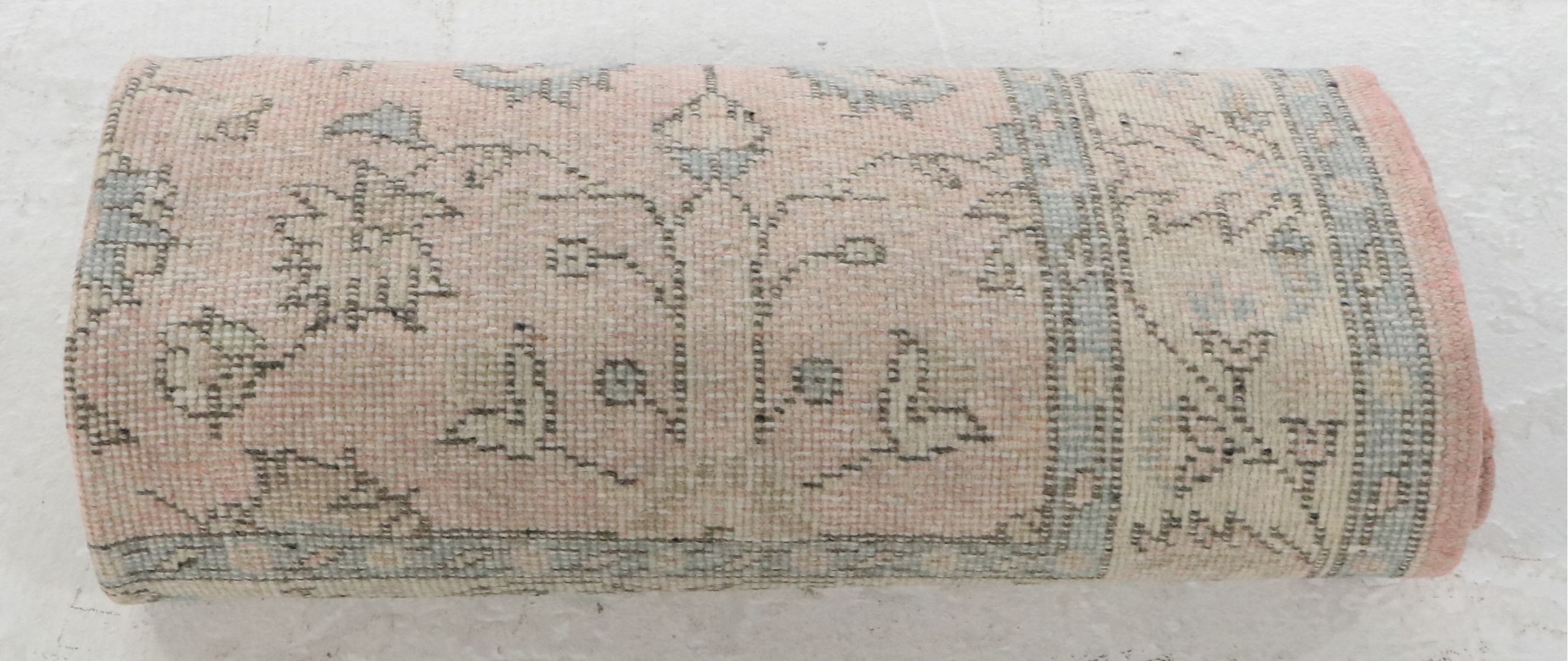 3'11 x 8'9 Hand-Knotted Turkish Oushak Style Area Rug