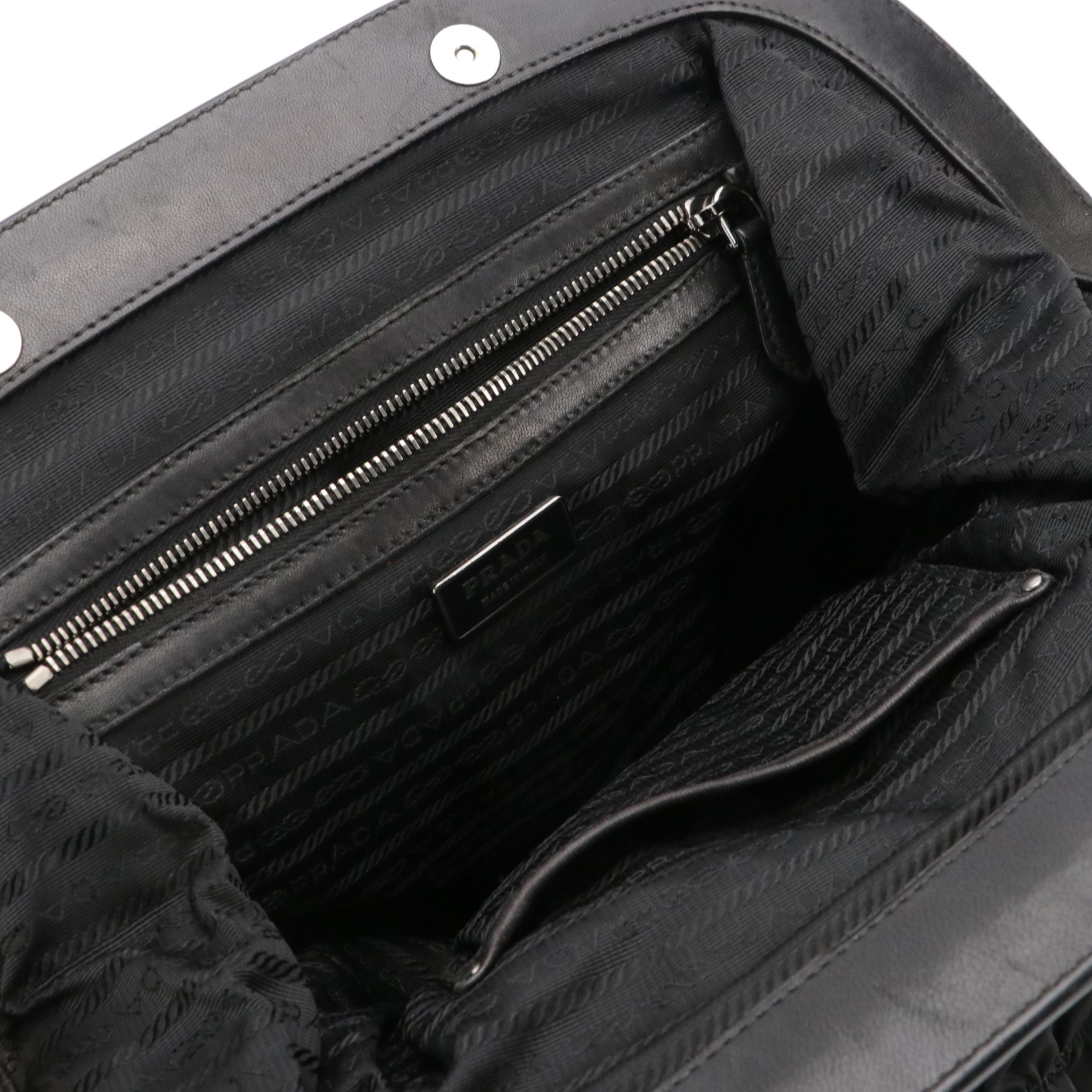 Prada Black Gaufre Tessuto Nylon and Leather Tote Bag with Braided Strap