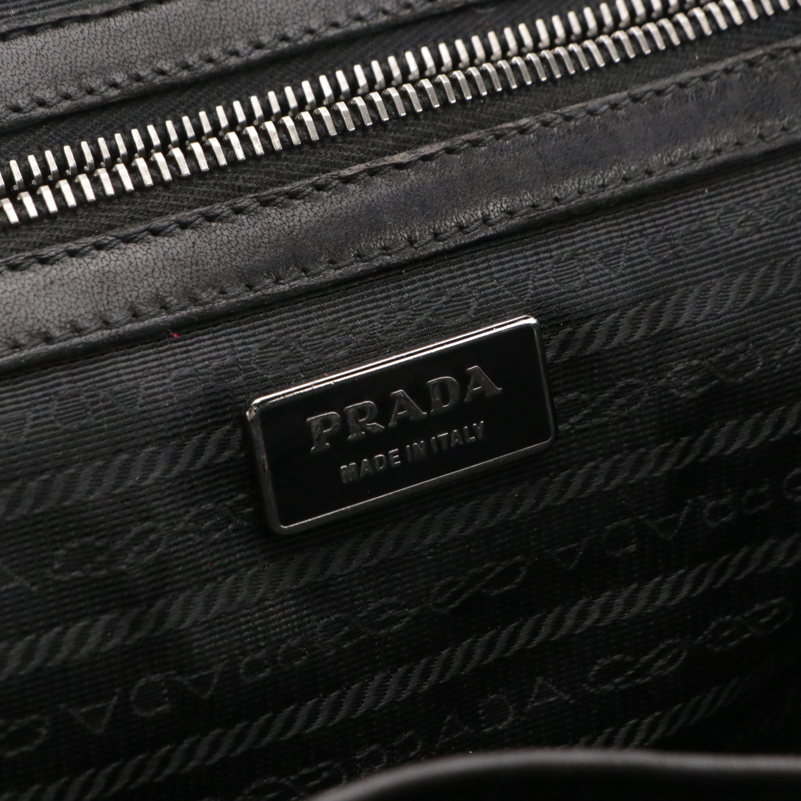 Prada Black Gaufre Tessuto Nylon and Leather Tote Bag with Braided Strap