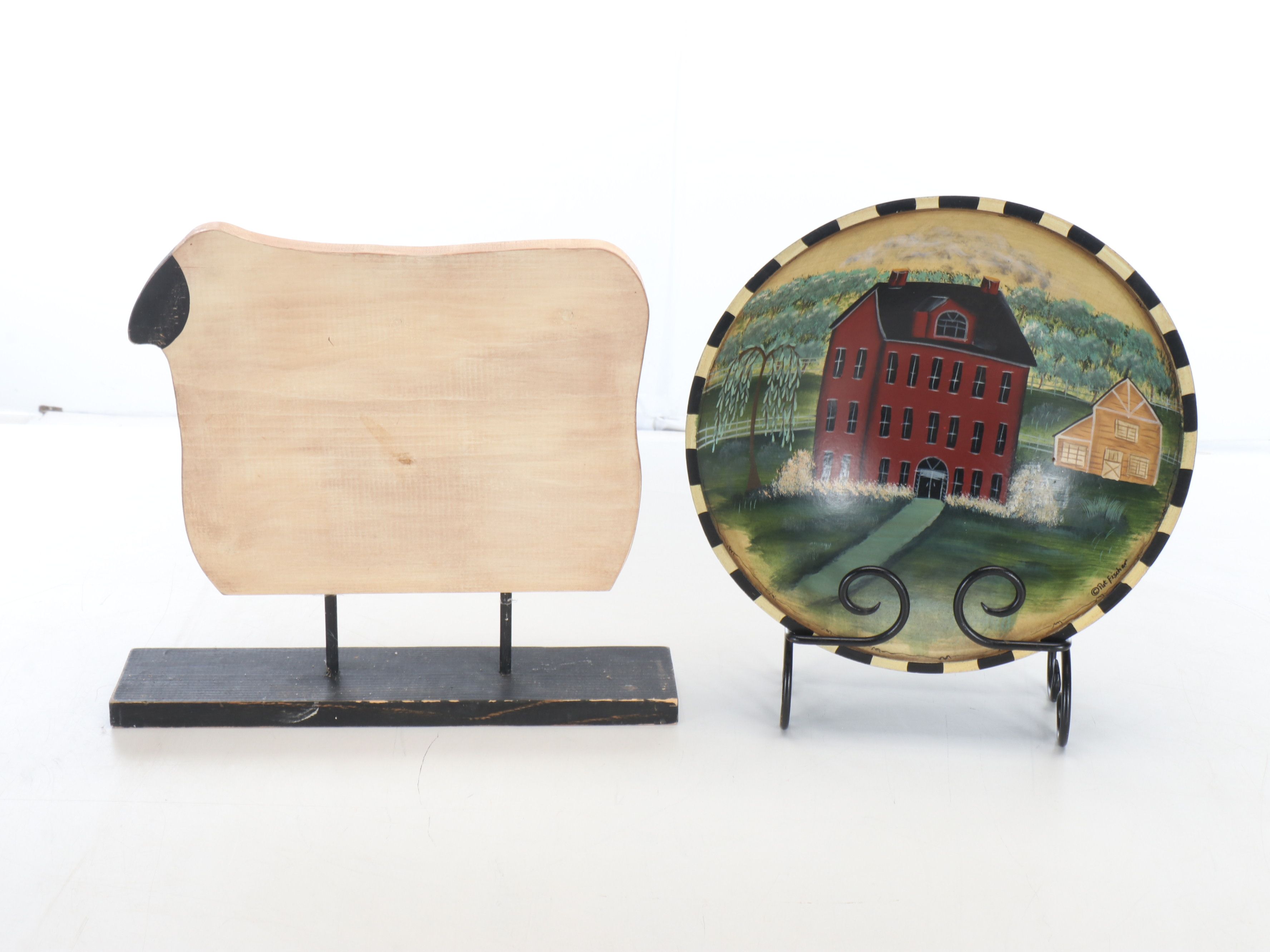 Framed Embroidery, Iron Candleholders and More Folk Art Home Décor